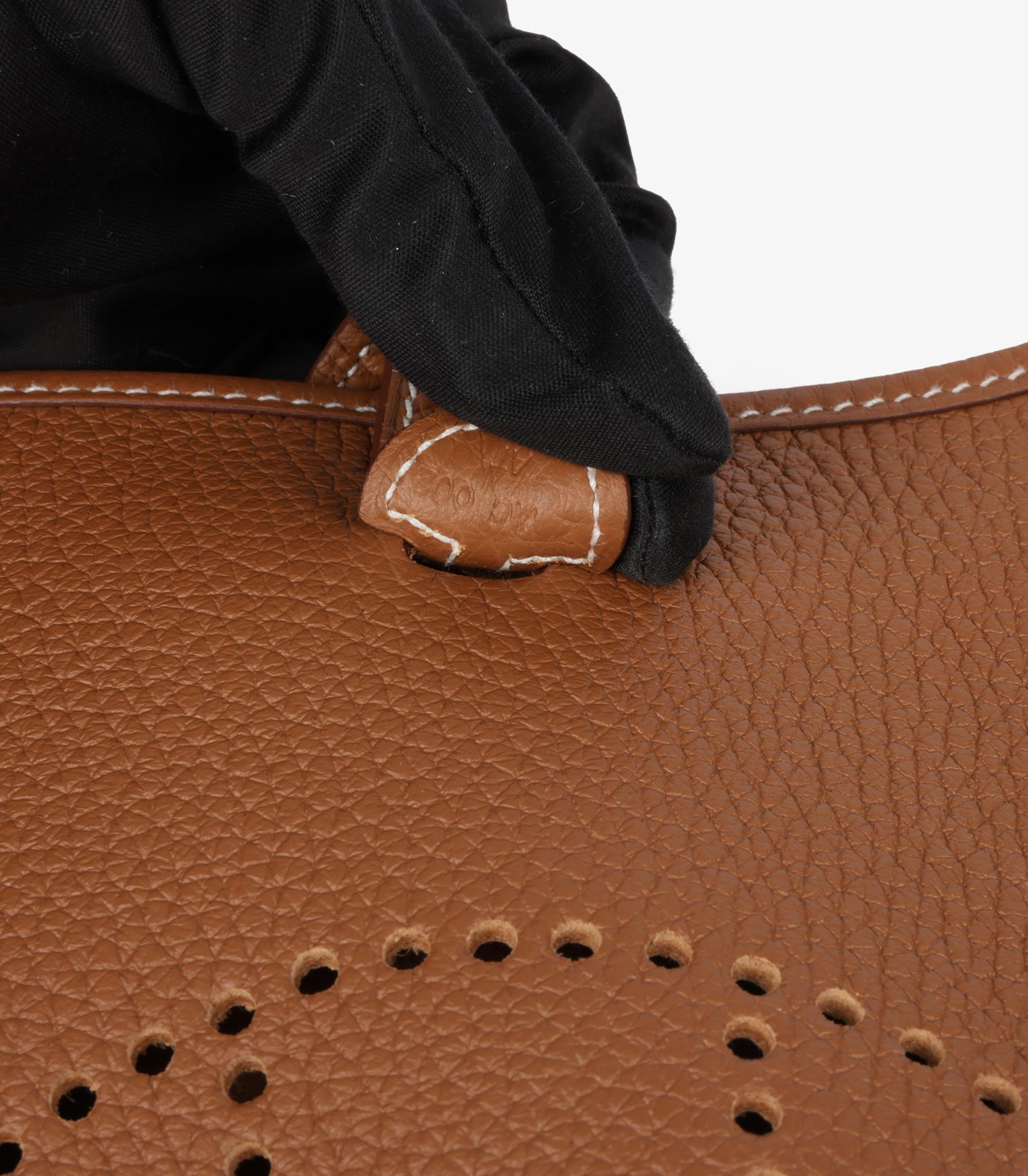 Hermès Gold Clemence Leather & Ecru Sangle Cavale Amazone Evelyne TPM 2