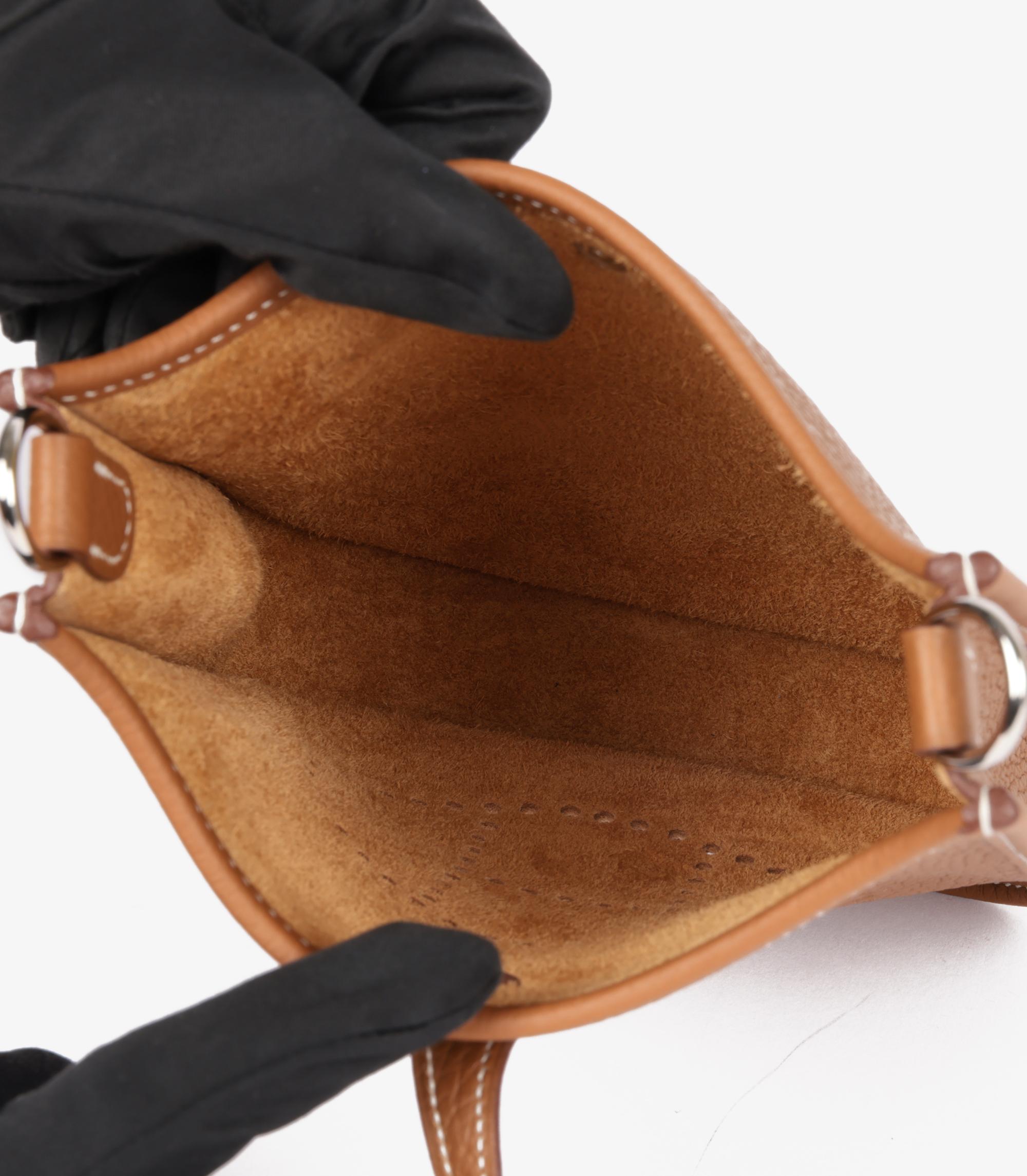 Hermès Gold Clemence Leather & Ecru Sangle Cavale Amazone Evelyne TPM 4