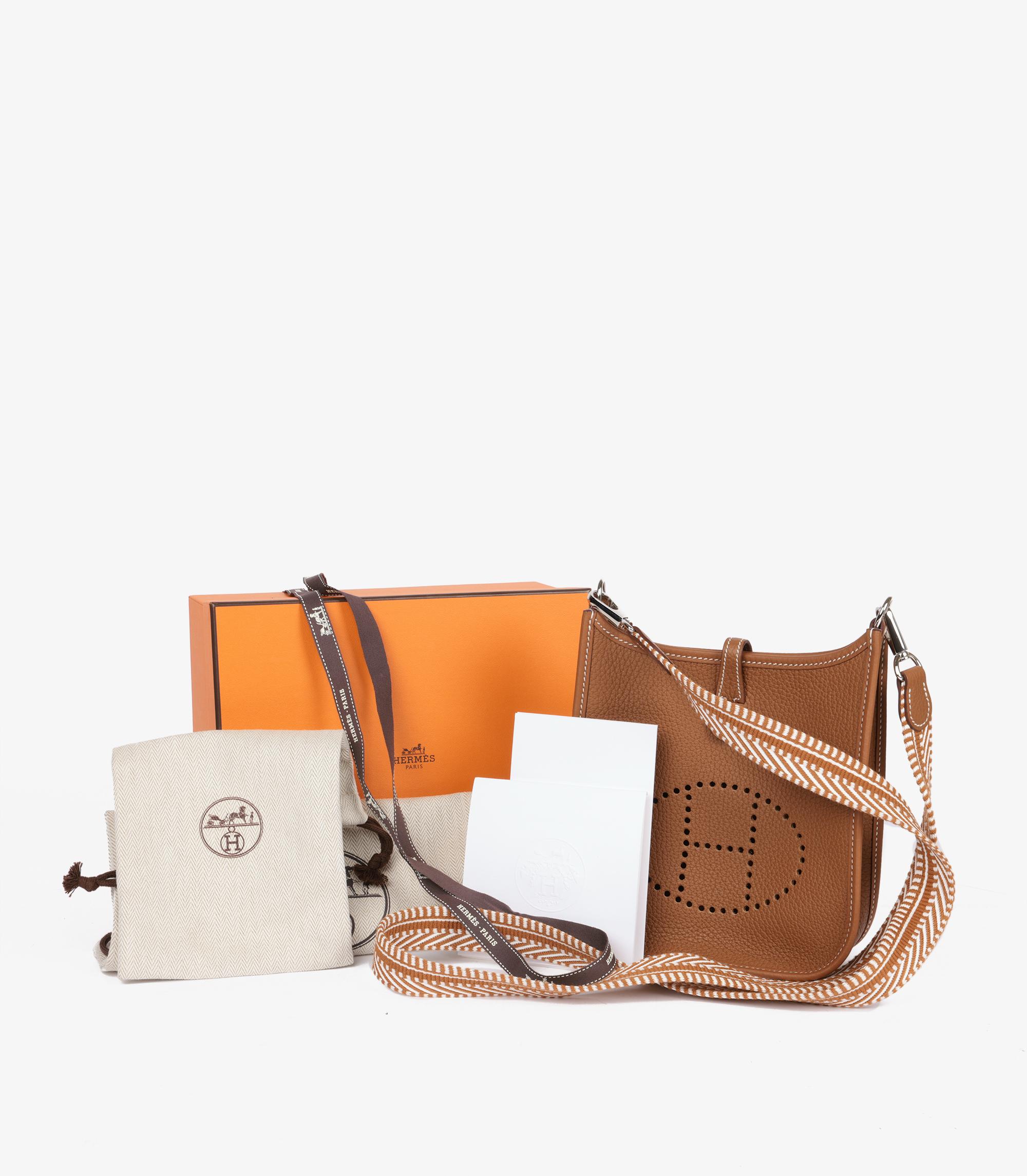 Hermès Gold Clemence Leather & Ecru Sangle Cavale Amazone Evelyne TPM 5