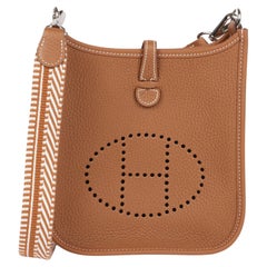 Hermès Gold Clemence Leather & Ecru Sangle Cavale Amazone Evelyne TPM