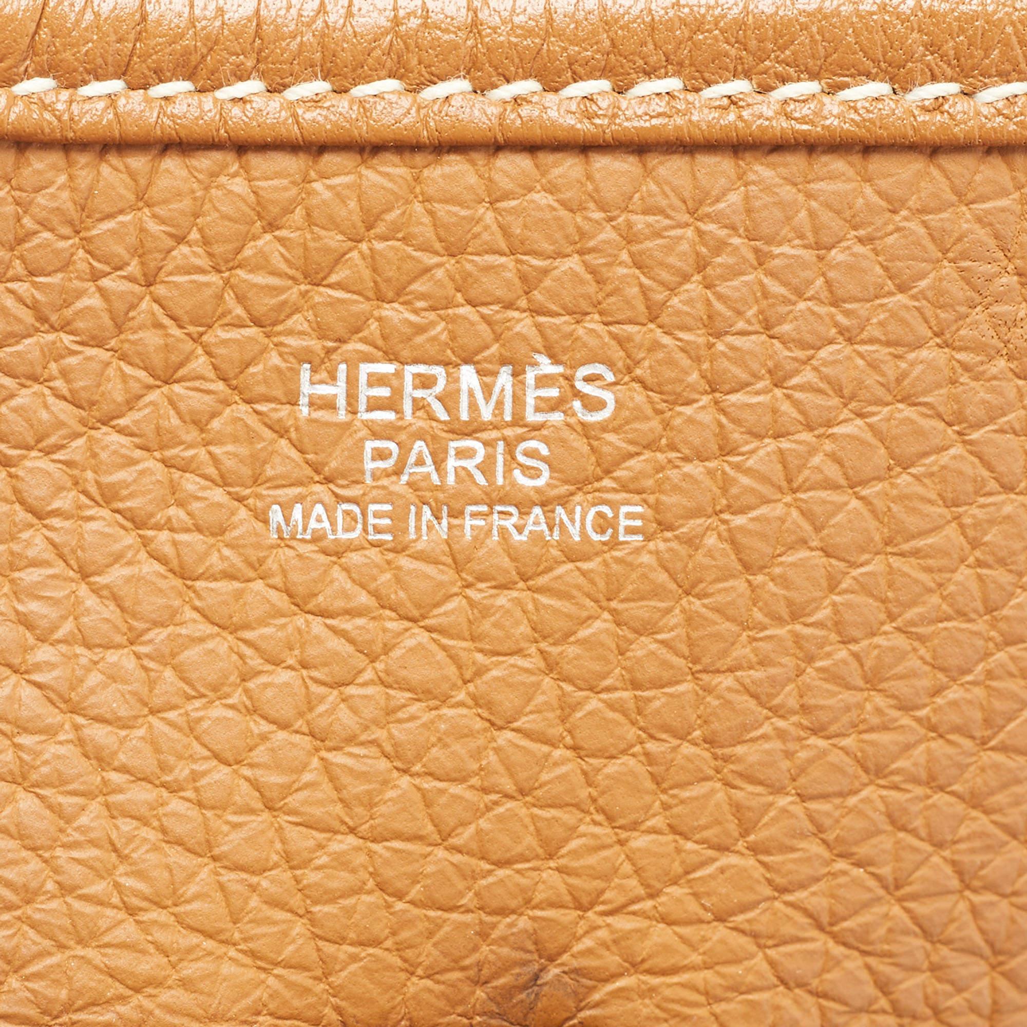 Hermes Gold Clemence Leather Evelyne III PM Bag 12