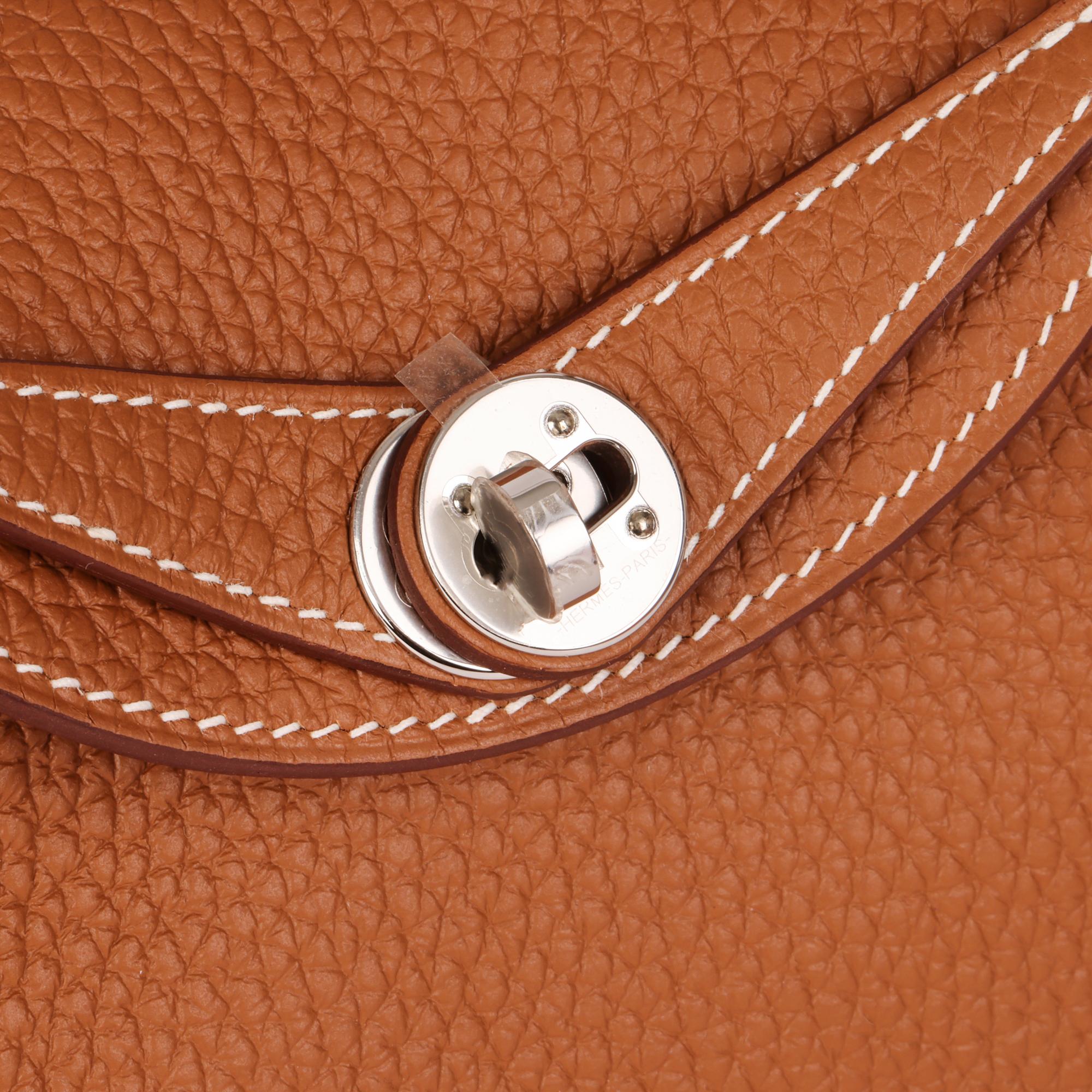 HERMÈS Gold Clemence Leather Mini Lindy 3