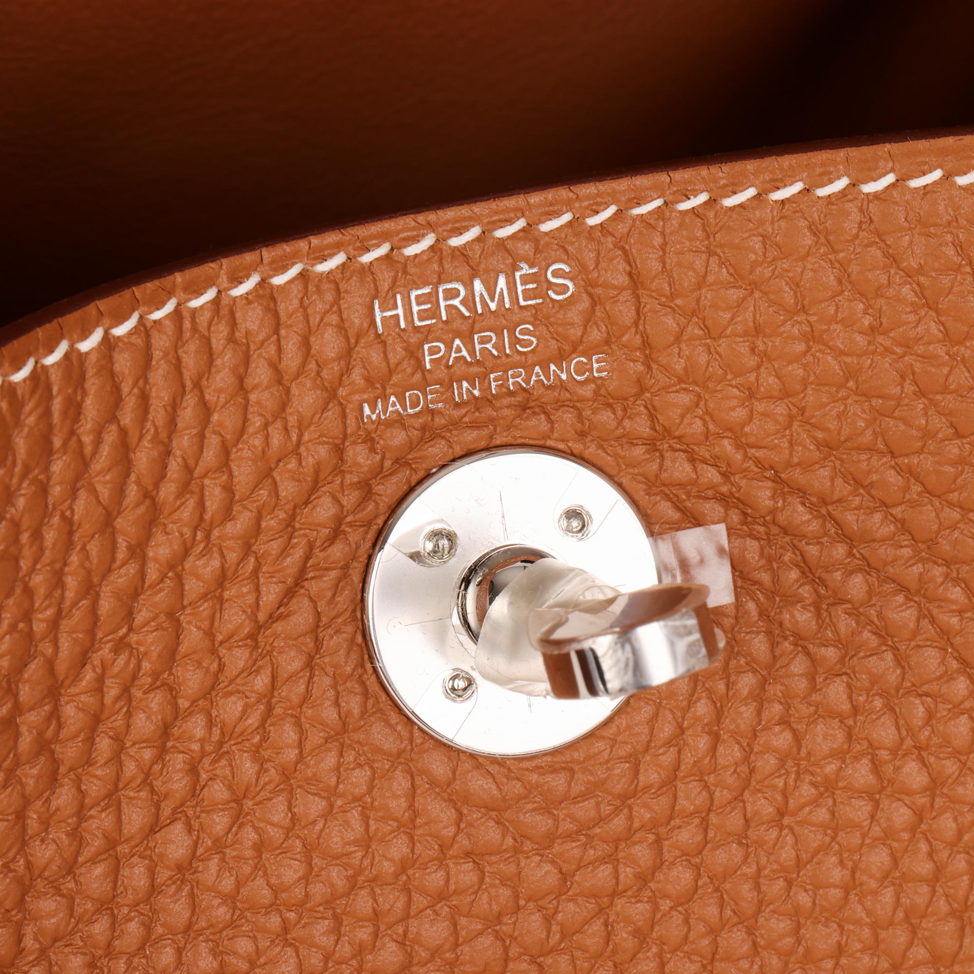 HERMÈS Gold Clemence Leather Mini Lindy 2
