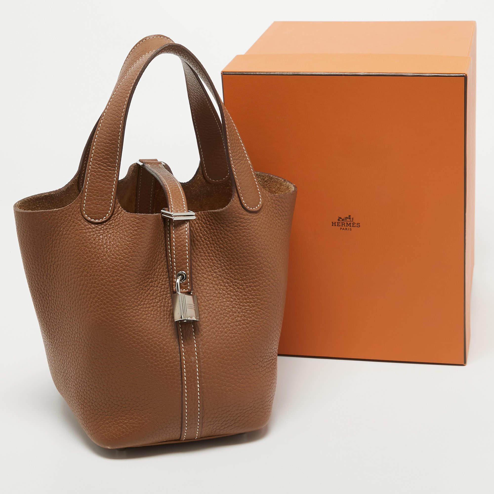 Hermes Gold Clemence Leather Picotin Lock 18 Bag 10