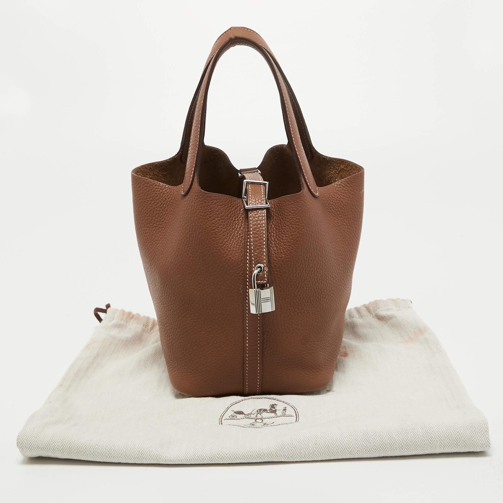 Hermes Gold Clemence Leather Picotin Lock 18 Bag 15