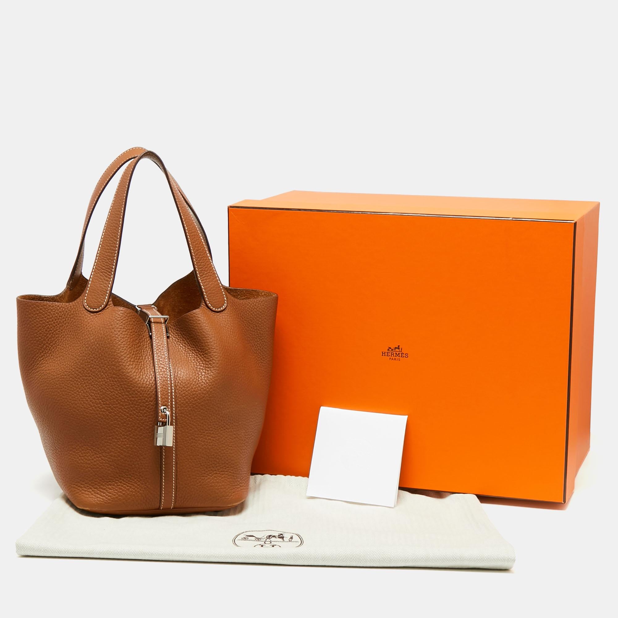 Hermes Gold Clemence Leather Picotin Lock 22 Bag 10