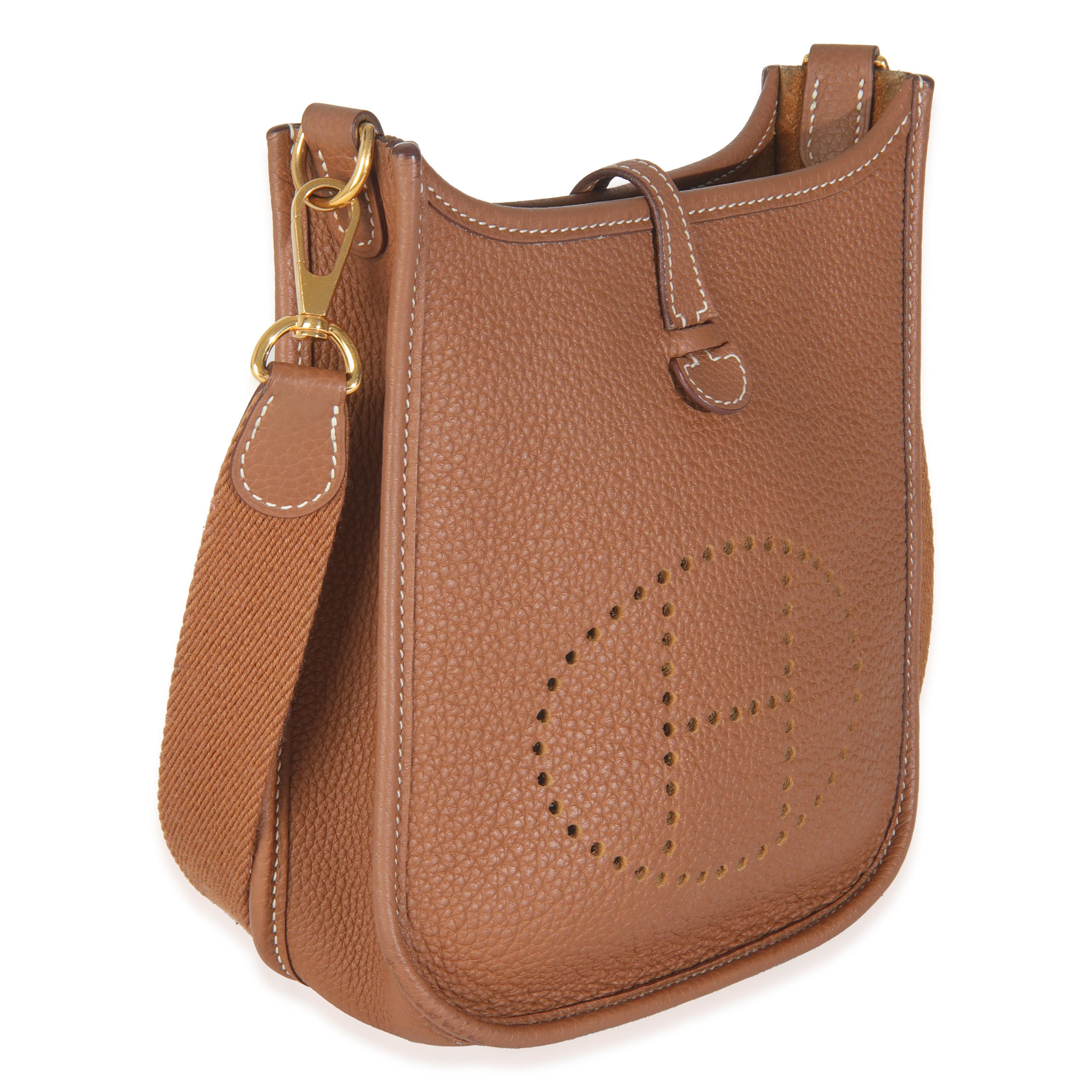 Hermès Oro Clemence Mini Evelyne TPM GHW Marrón en venta