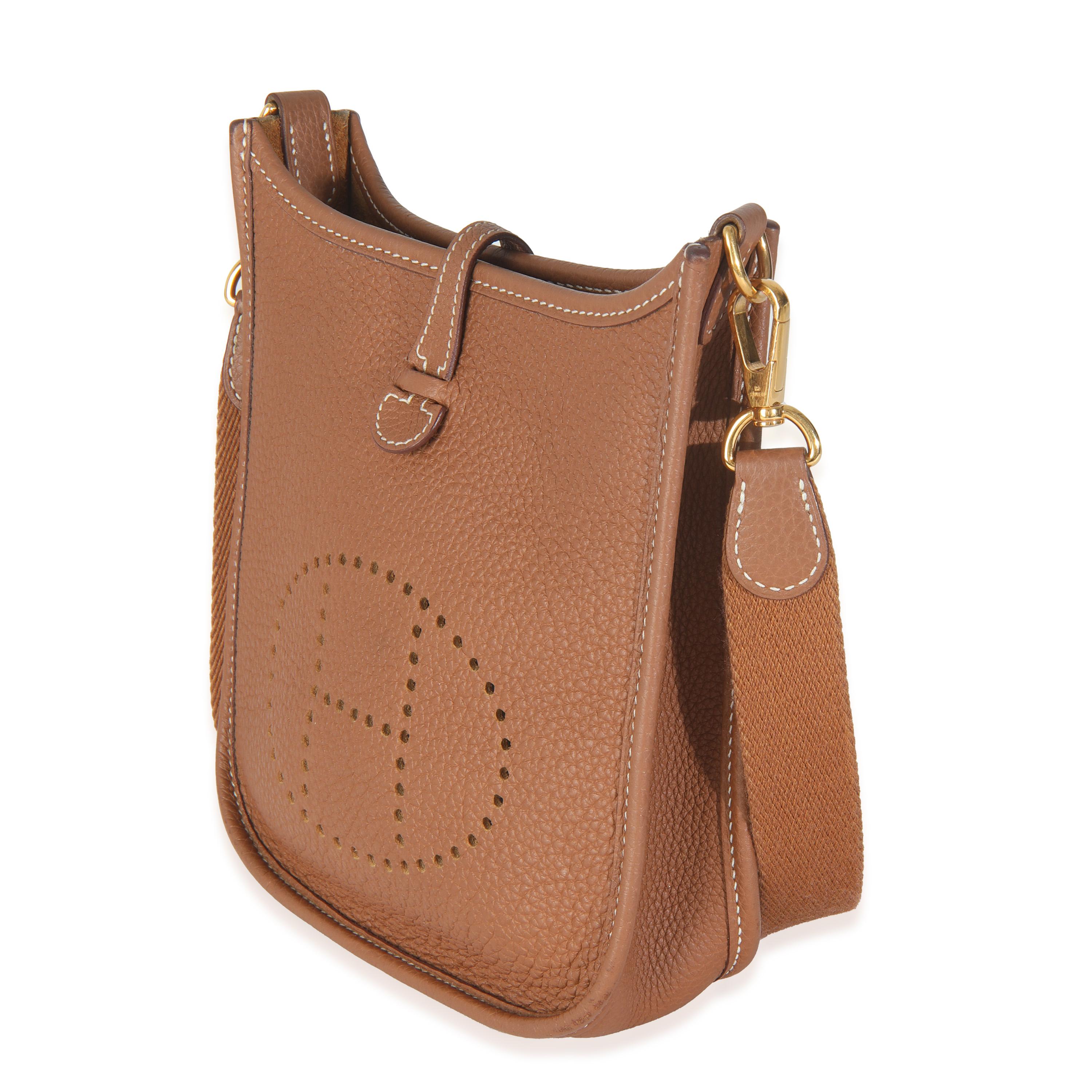 Hermès Oro Clemence Mini Evelyne TPM GHW en Excelente estado para la venta en New York, NY