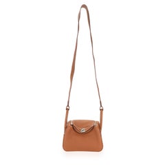 Hermès Gold Clémence Mini Lindy 20 PHW