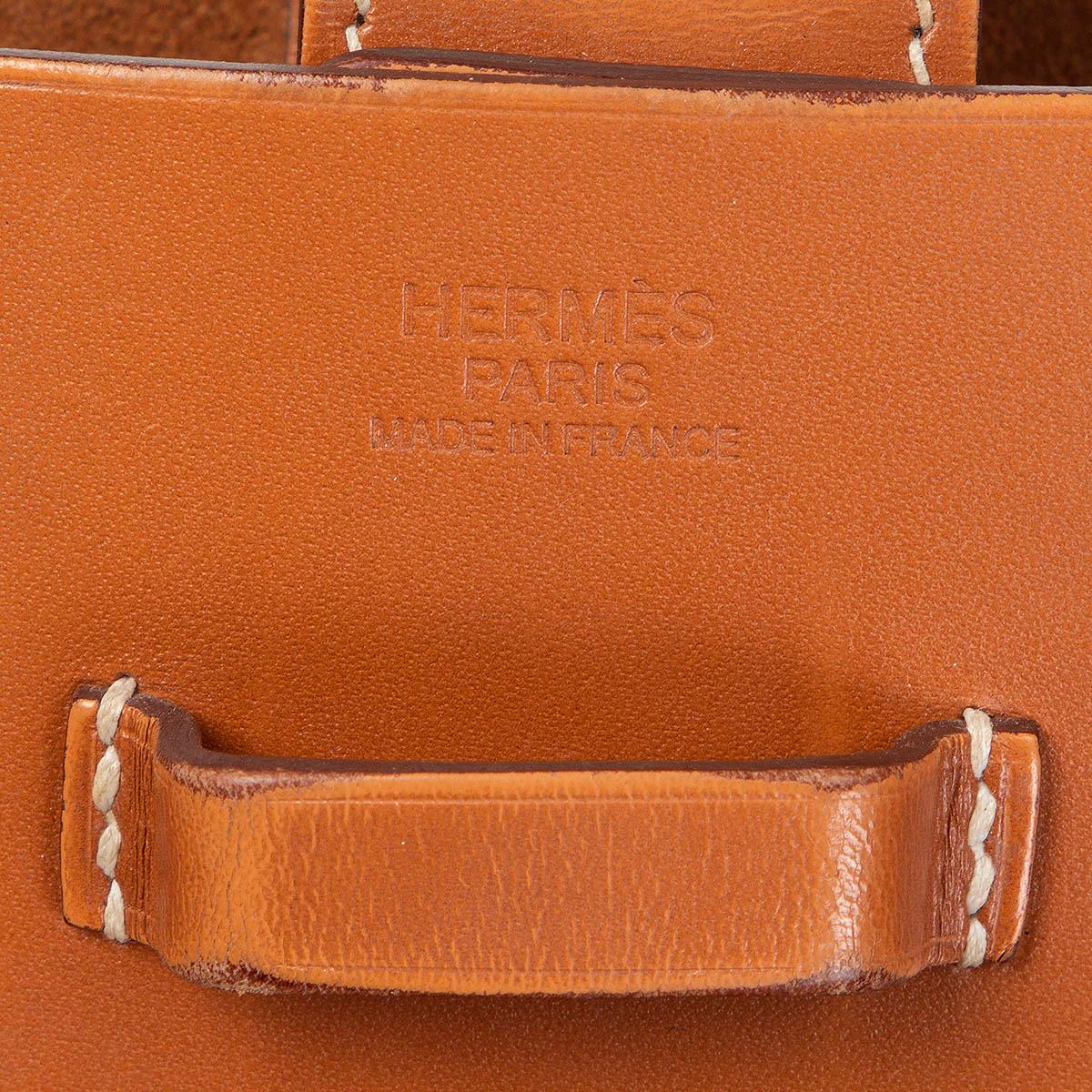 Brown HERMES Gold cognac Hunt leather EVELYNE 29 SELLIER Bag Palladium