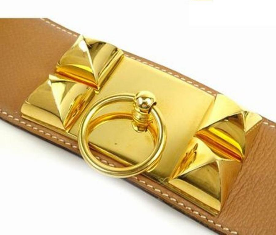 Hermès Gold Collier De Chien Cdc Waist 220854 Belt For Sale 3