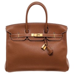 Hermes Gold Courchevel Leather Birkin 35 cm GHW Handbag