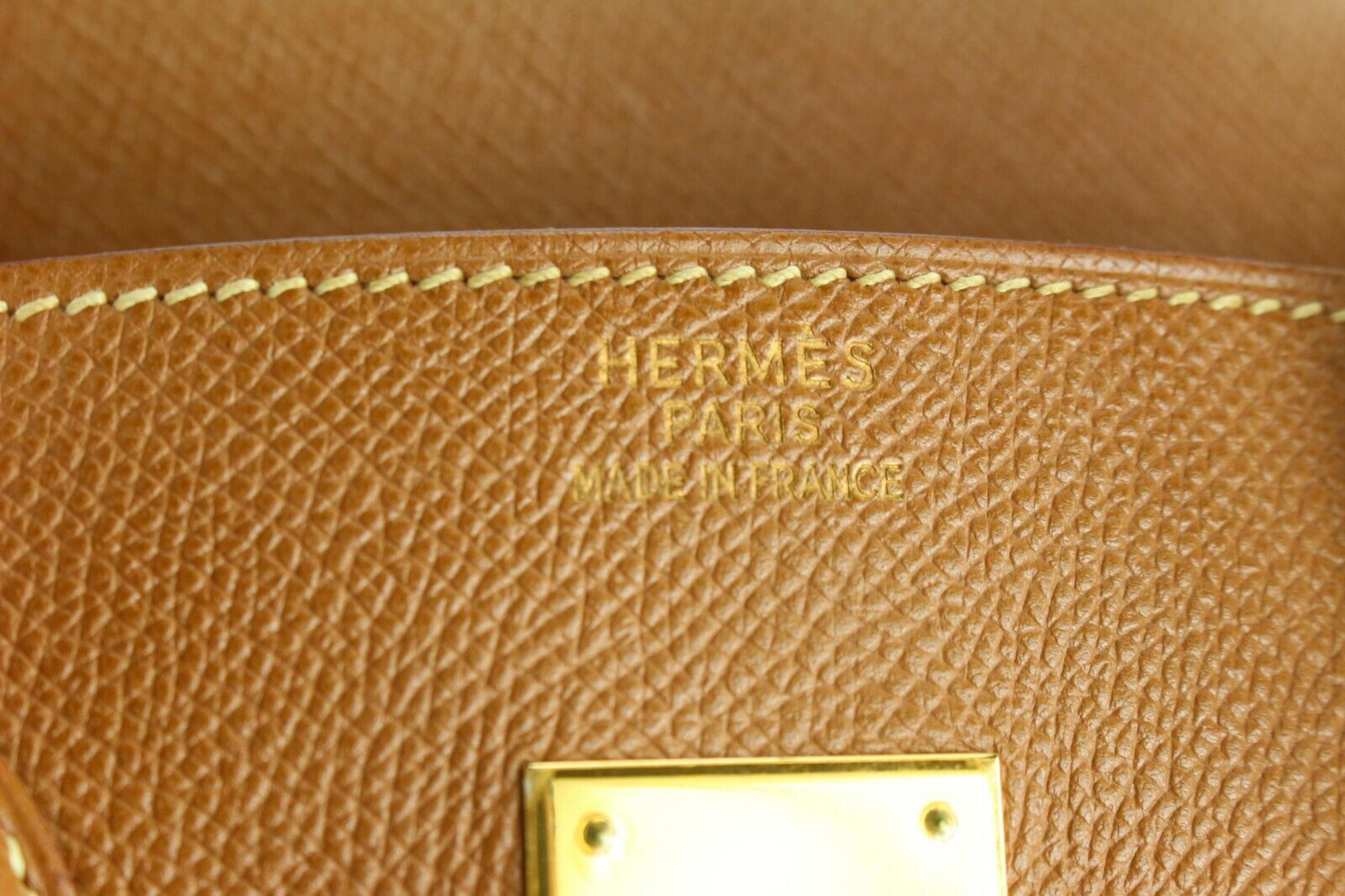 Hermes Gold Courchevel Leather Birkin 35 GHW 1H1101 For Sale 5