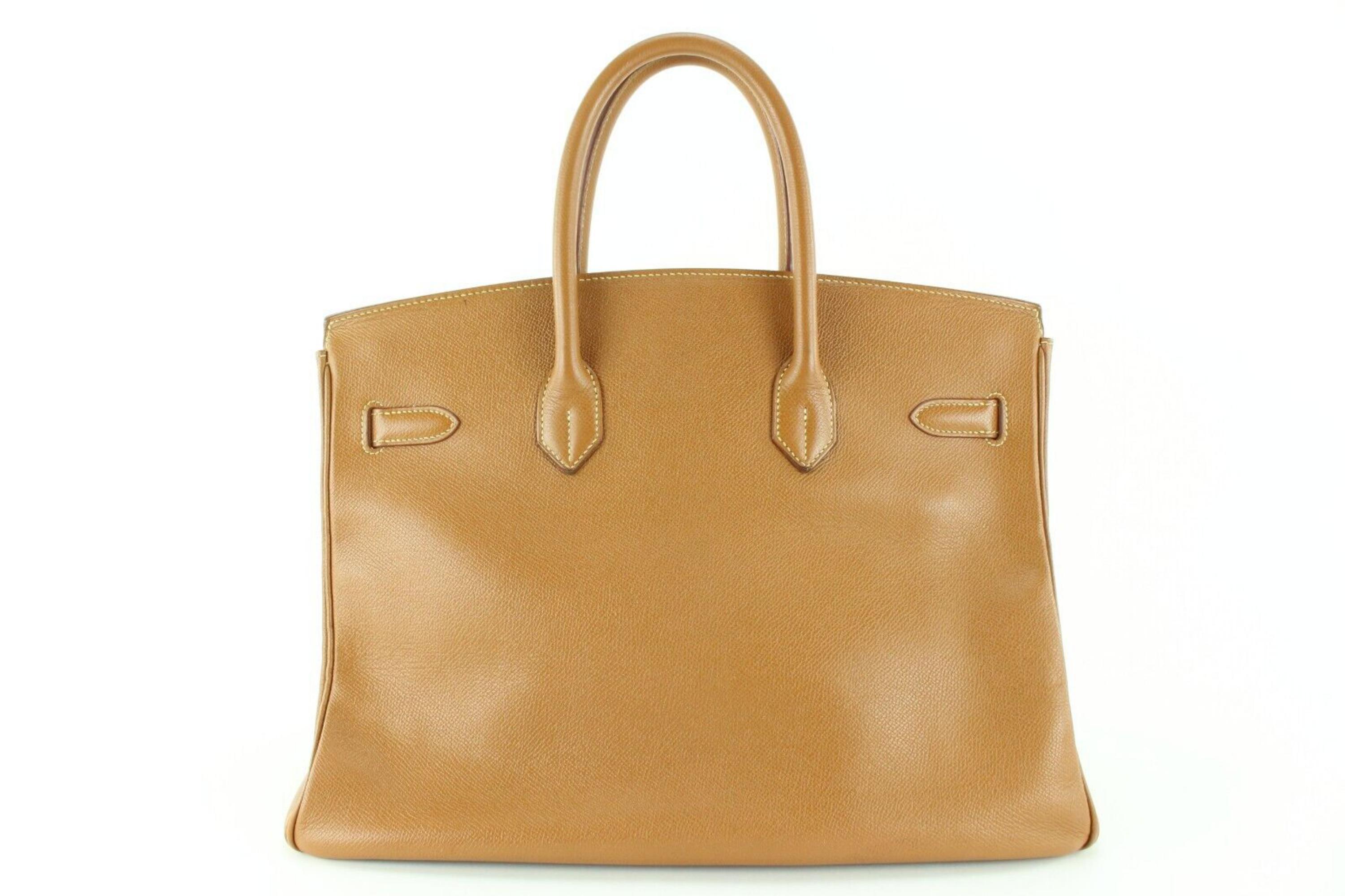 Hermes Gold Courchevel Leather Birkin 35 GHW 1H1101 For Sale 2