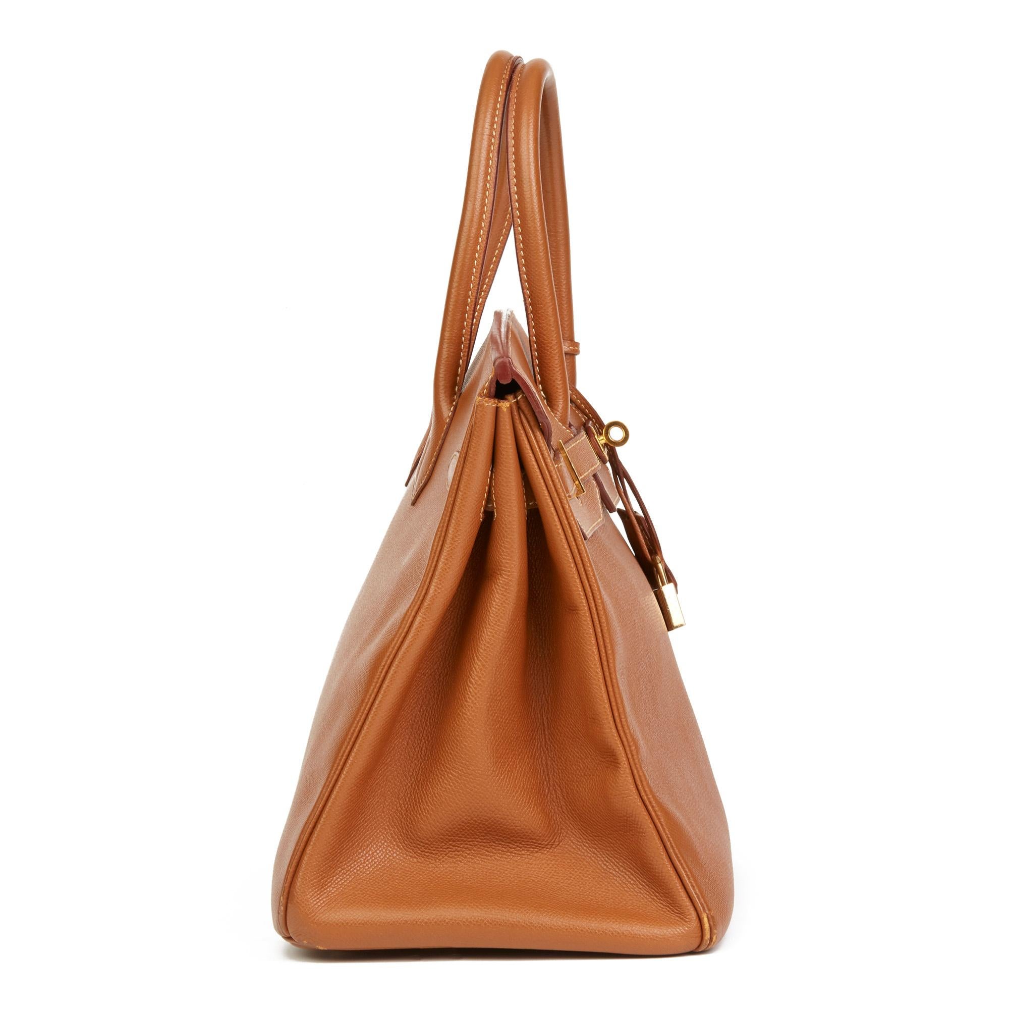 HERMES
Gold Courchevel Leather Birkin 35cm

Reference: HB2829
Serial Number: [D]
Age (Circa): 2000
Accompanied By: Hermès Dust Bag, Lock, Keys, Clochette
Authenticity Details: Date Stamp (Made in France)
Gender: Ladies
Type: Tote

Colour: