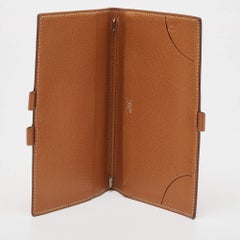 Hermes Gold Courchevel Leather Globe-Trotter Mini Agenda Cover