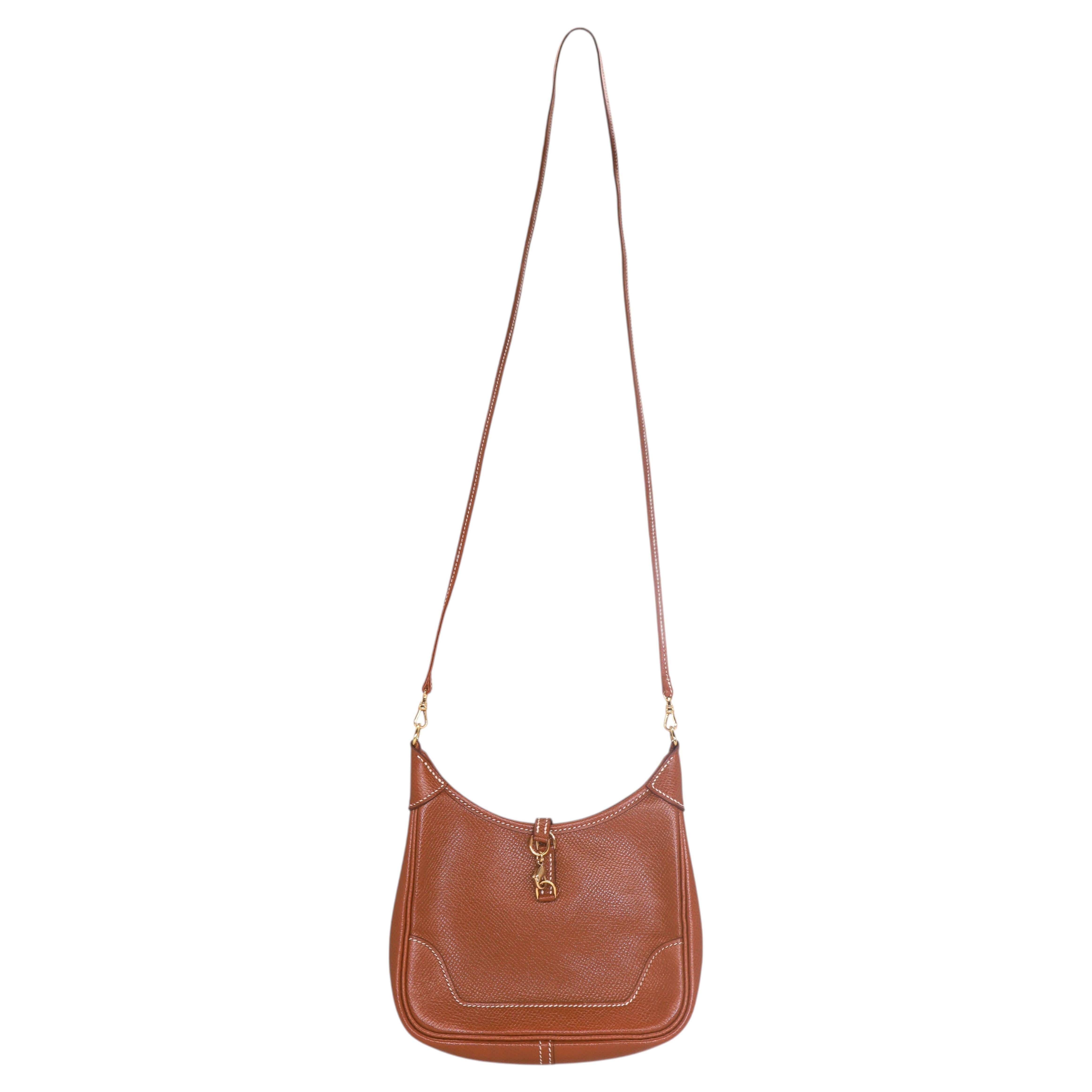 Hermès Gold Courchevel Leather Micro Trim 15cm with Gold Hardware, 1991.