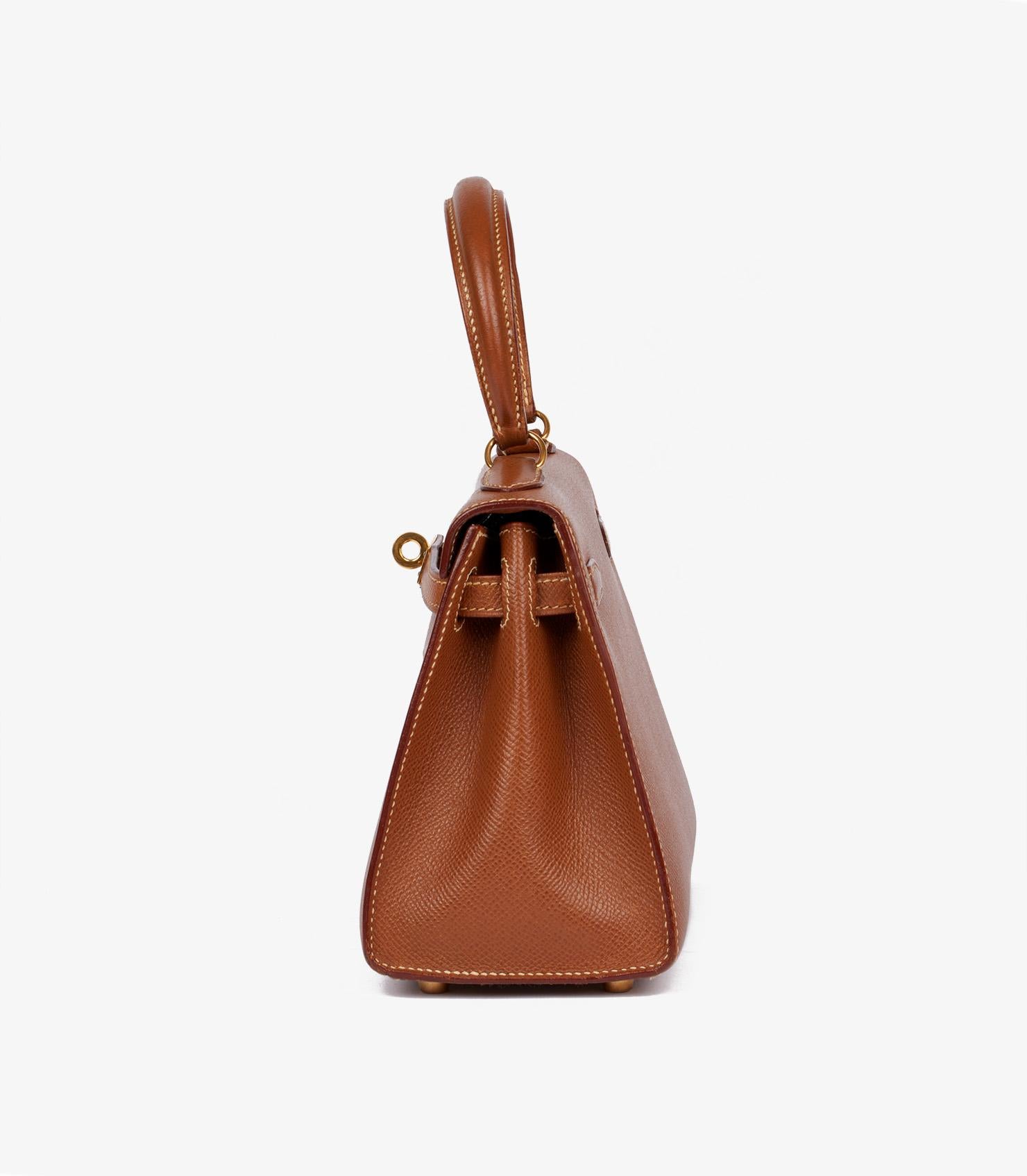 Hermès Gold Courchevel Leather Vintage Kelly 20cm im Zustand „Hervorragend“ im Angebot in Bishop's Stortford, Hertfordshire