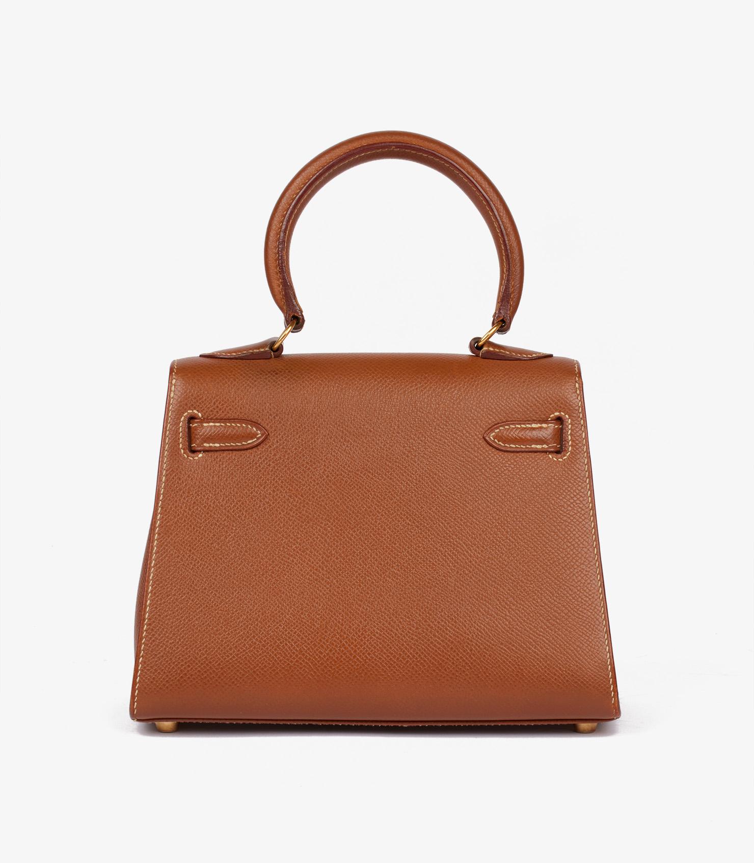 Hermès Gold Courchevel Leather Vintage Kelly 20cm Damen im Angebot