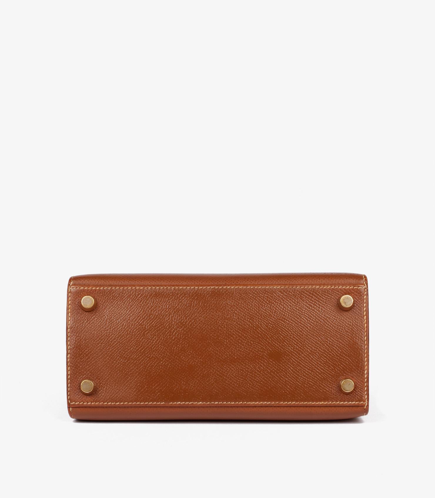 Hermès Gold Courchevel Leather Vintage Kelly 20cm im Angebot 1