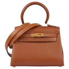 Hermès Courchevel Oro Piel Kelly Vintage 20cm
