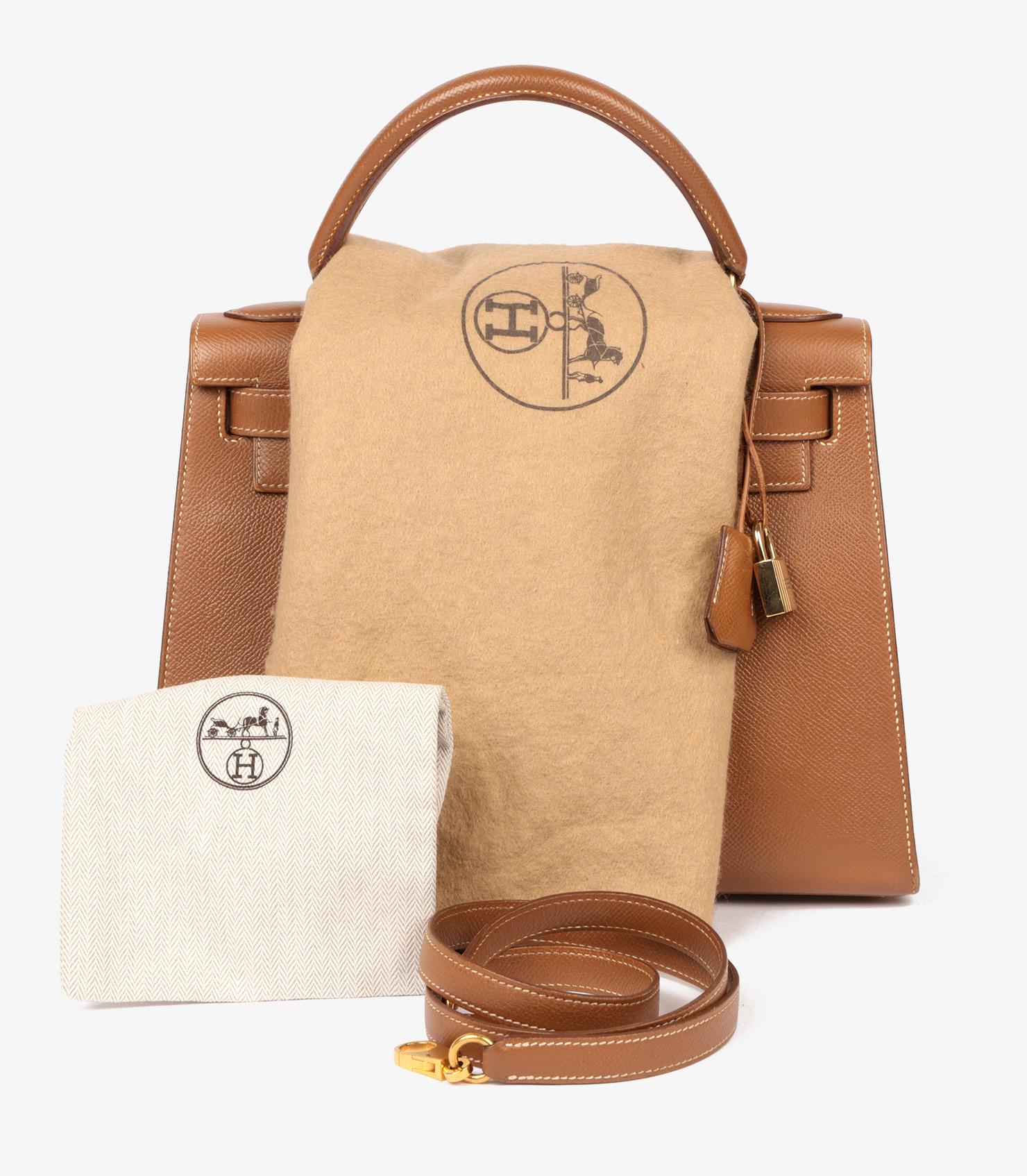 Hermès Or Courchevel Cuir Vintage Kelly 28cm Sellier 6