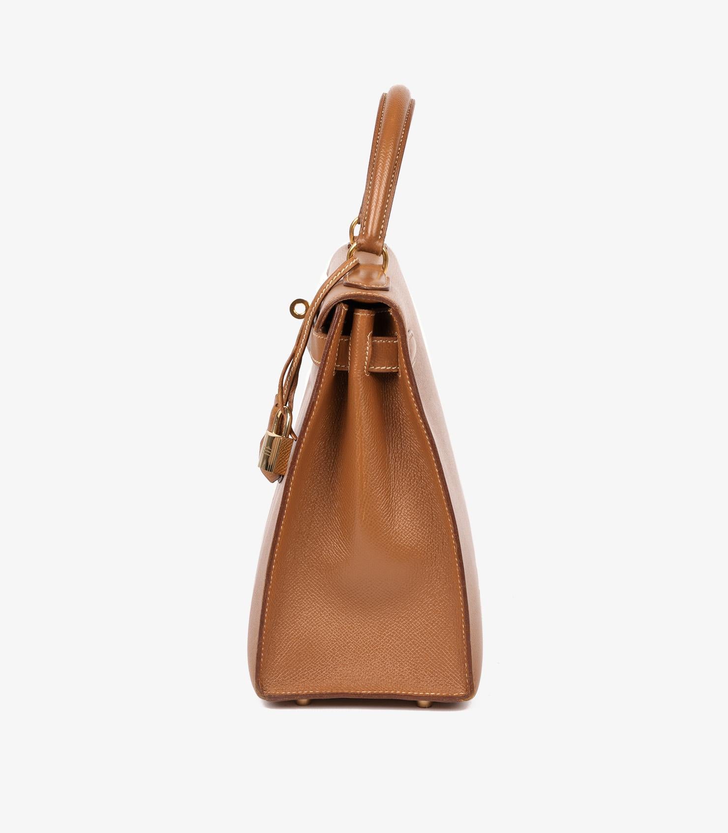  Hermès Or Courchevel Cuir Vintage Kelly 28cm Sellier Pour femmes 