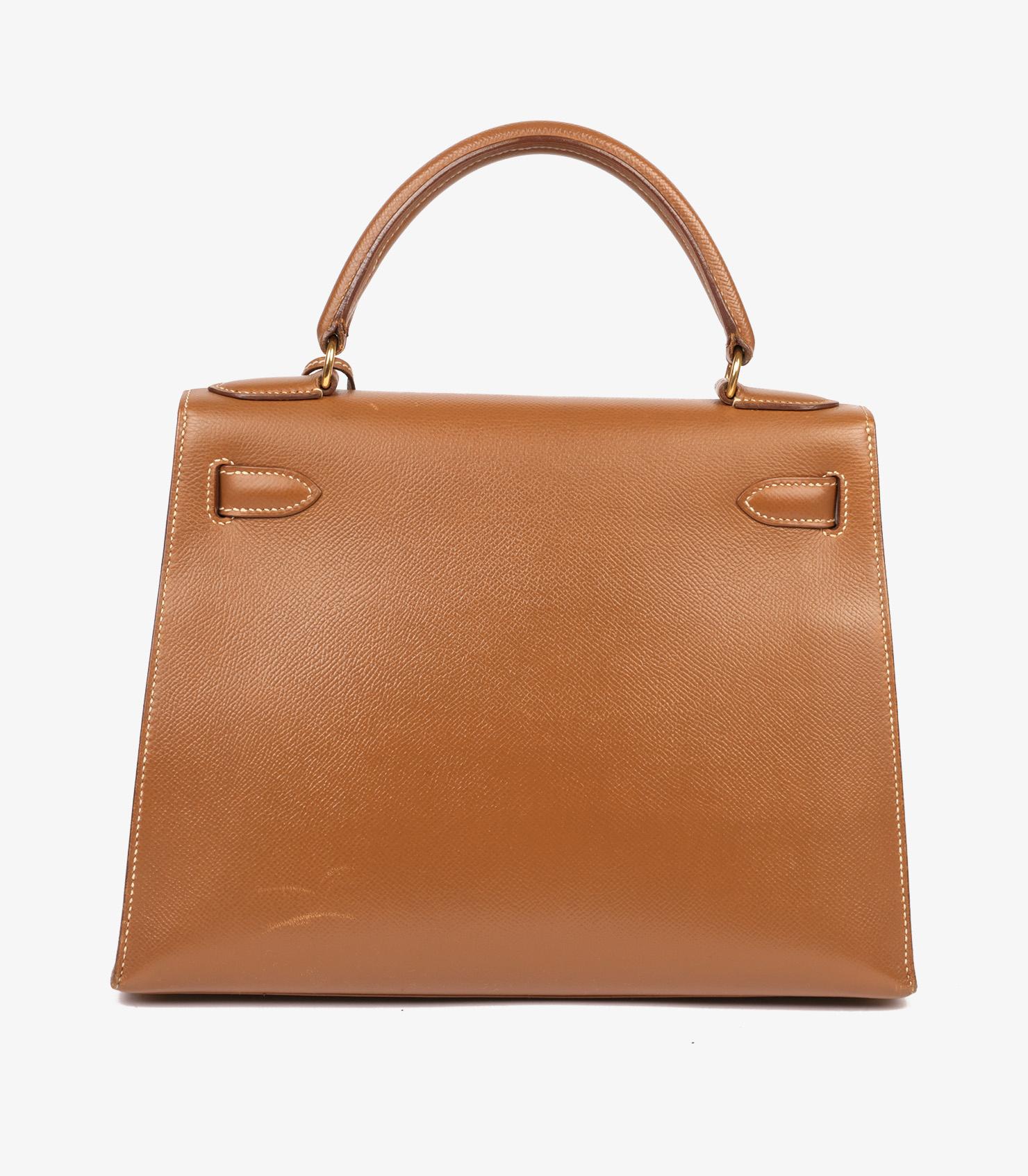 Hermès Or Courchevel Cuir Vintage Kelly 28cm Sellier 1
