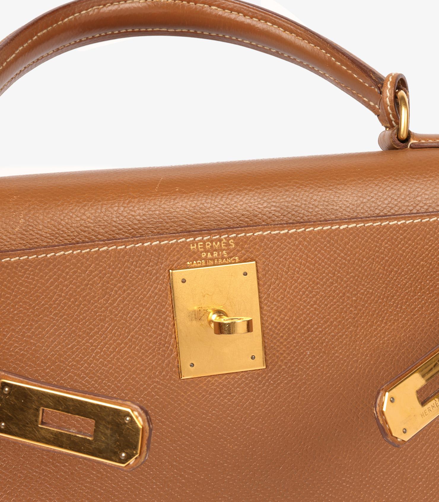 Hermès Or Courchevel Cuir Vintage Kelly 28cm Sellier 3