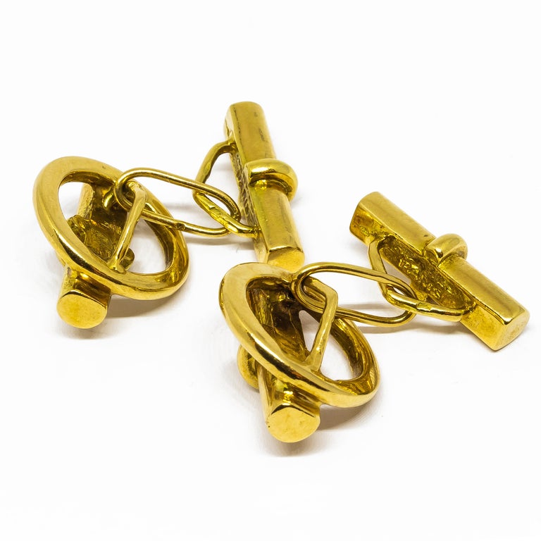 Hermès Gold Cufflinks For Sale at 1stdibs