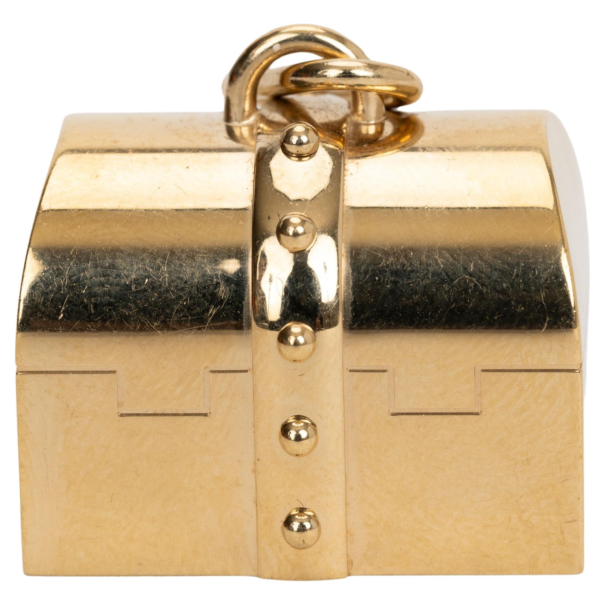 Hermès Gold Curiosity Box Charm w/Box
