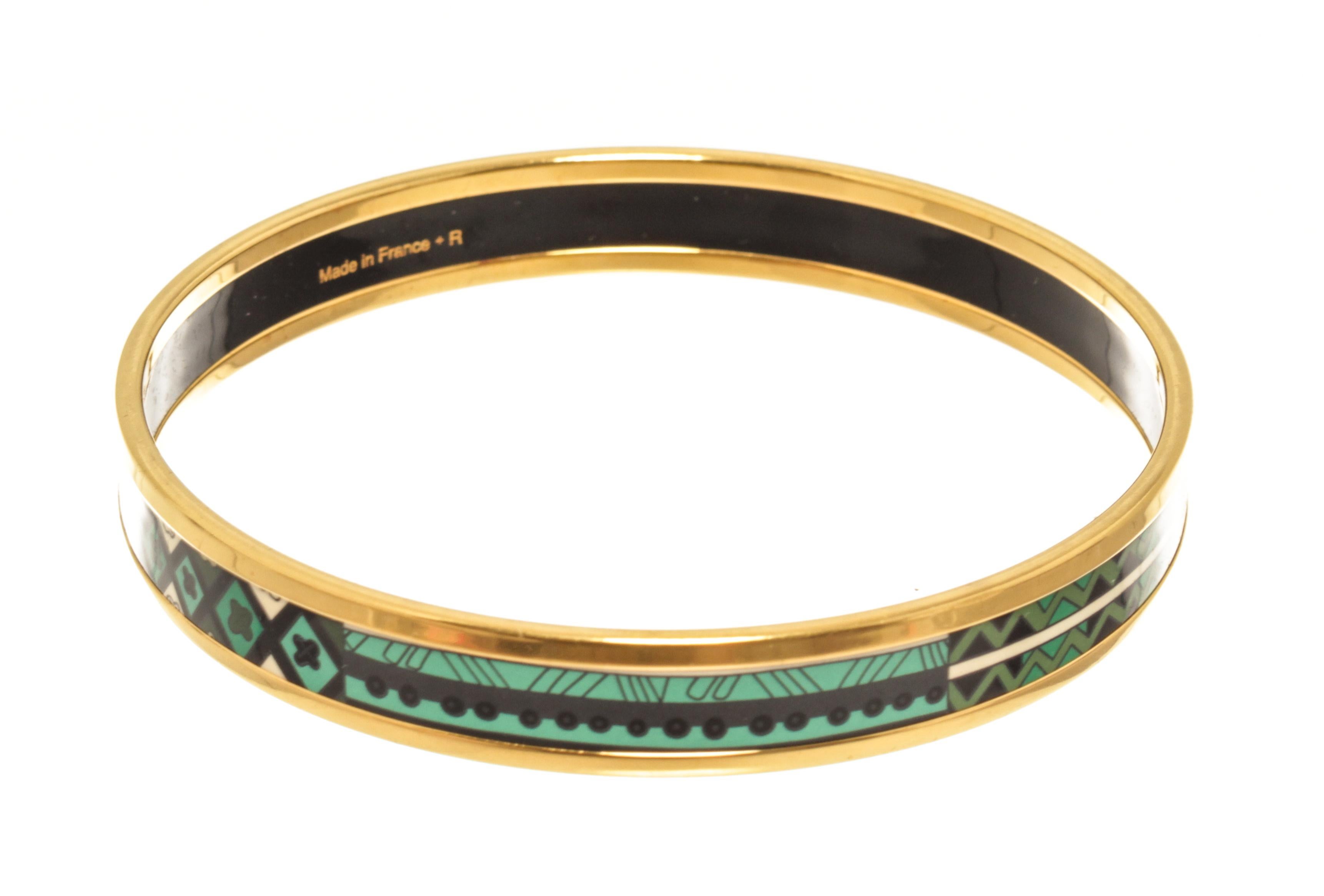 Gold-Emaille-Armreif von Hermès Damen