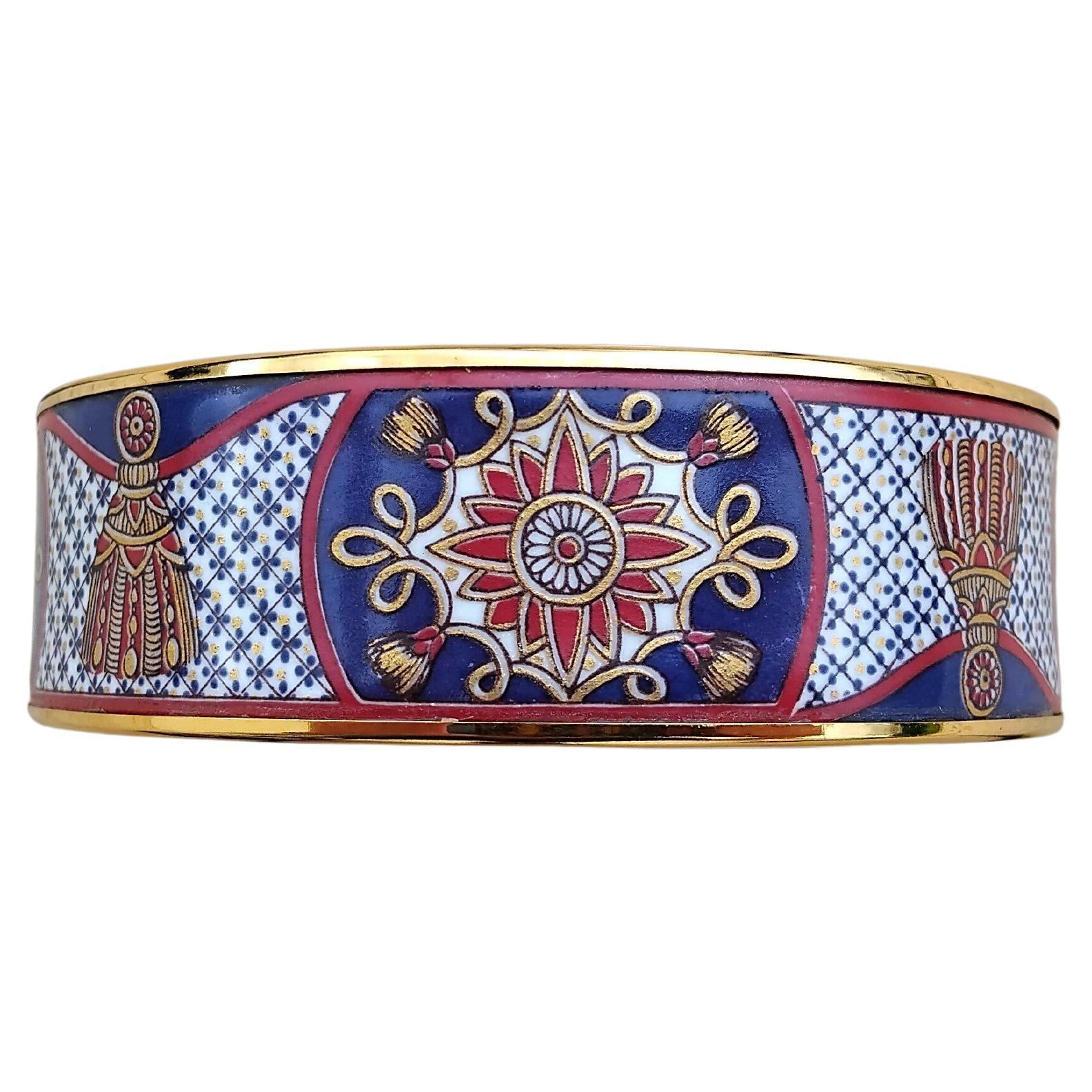 Hermès Gold-Emaille-Armband Quasten Passementerie S. 70 im Zustand „Hervorragend“ im Angebot in Corcoué Sur Logne, Loire-Atlantique