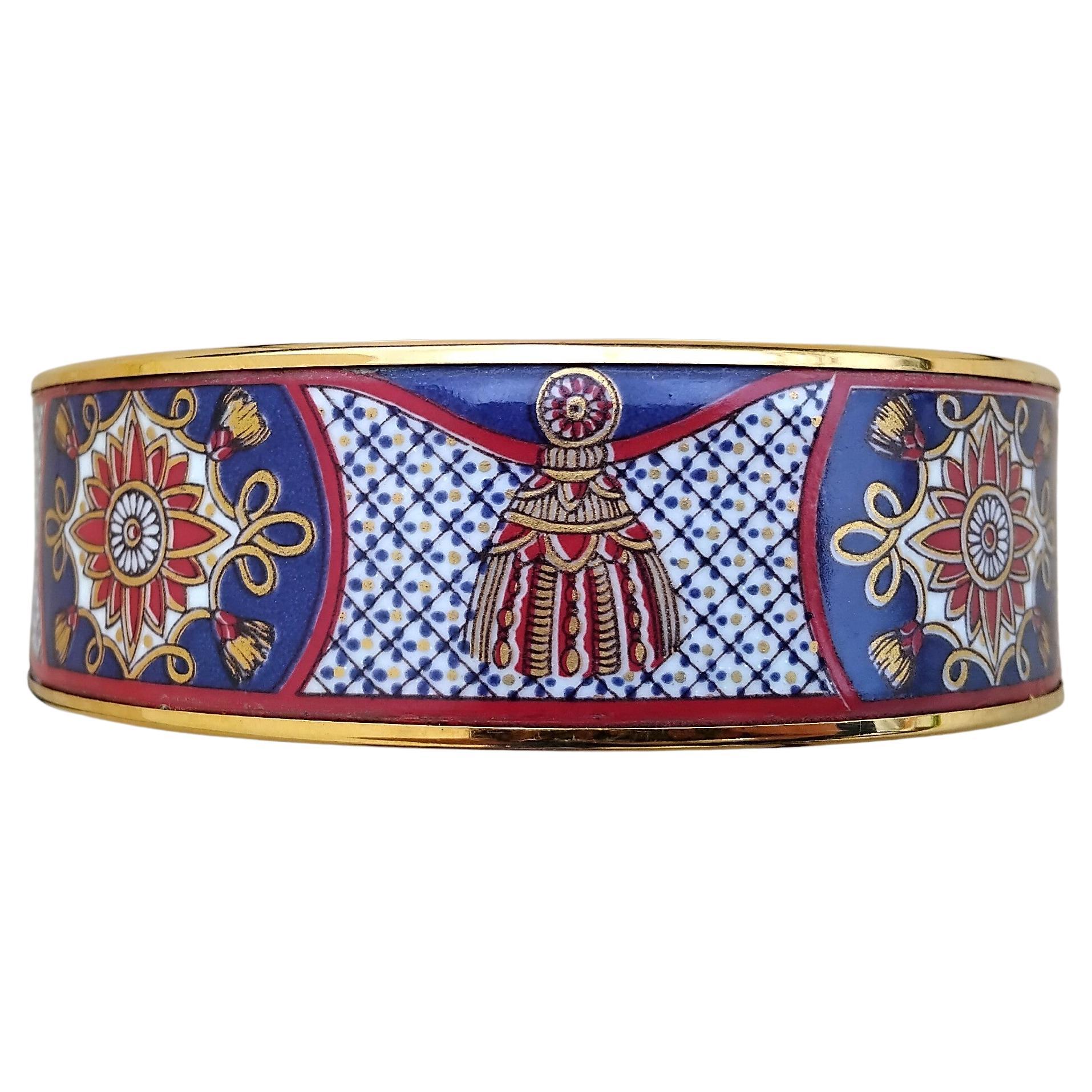 Hermès Gold-Emaille-Armband Quasten Passementerie S. 70 im Angebot 1