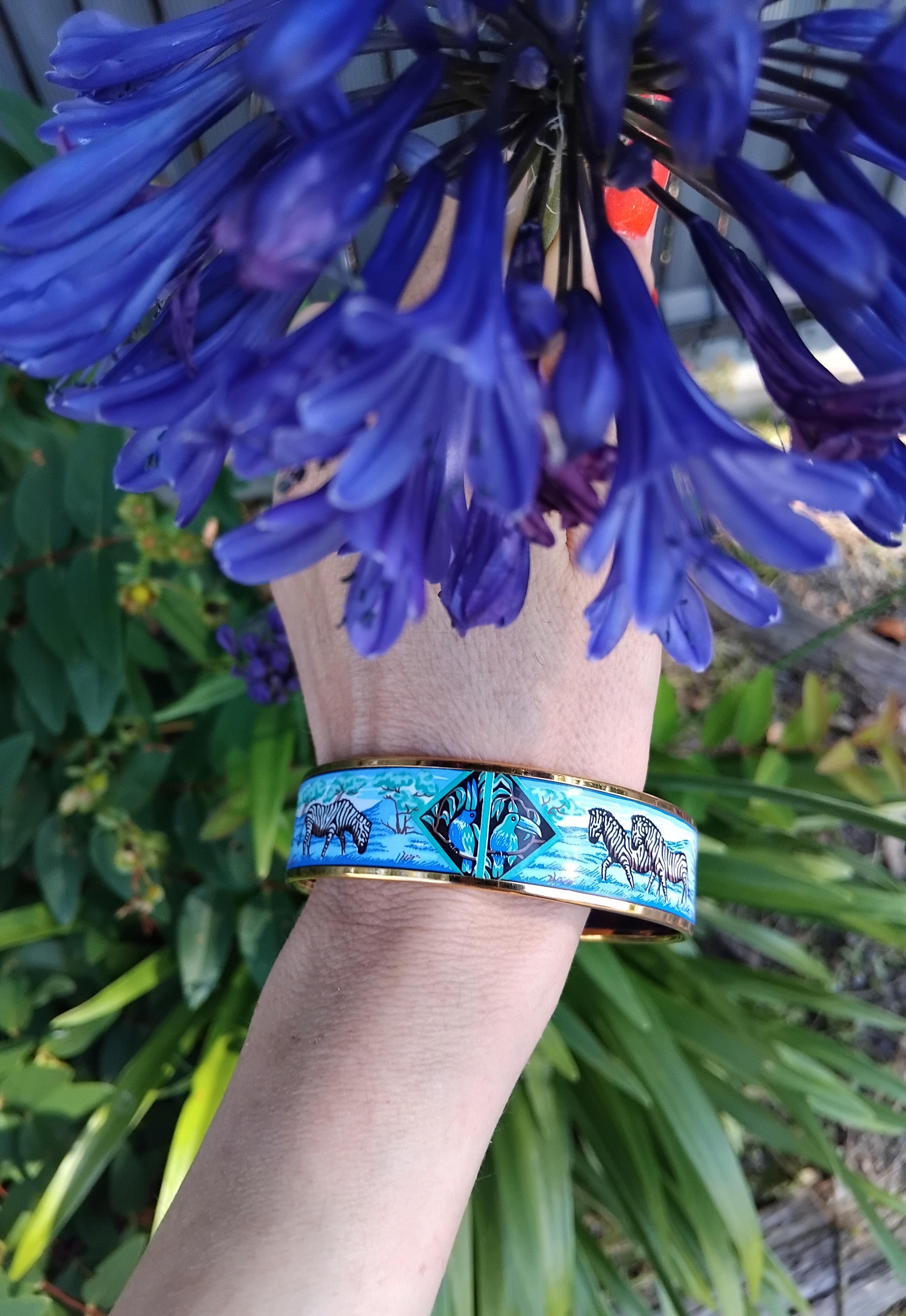 Hermès Gold Enamel Bracelet Zebras Africa S. 70 For Sale 10
