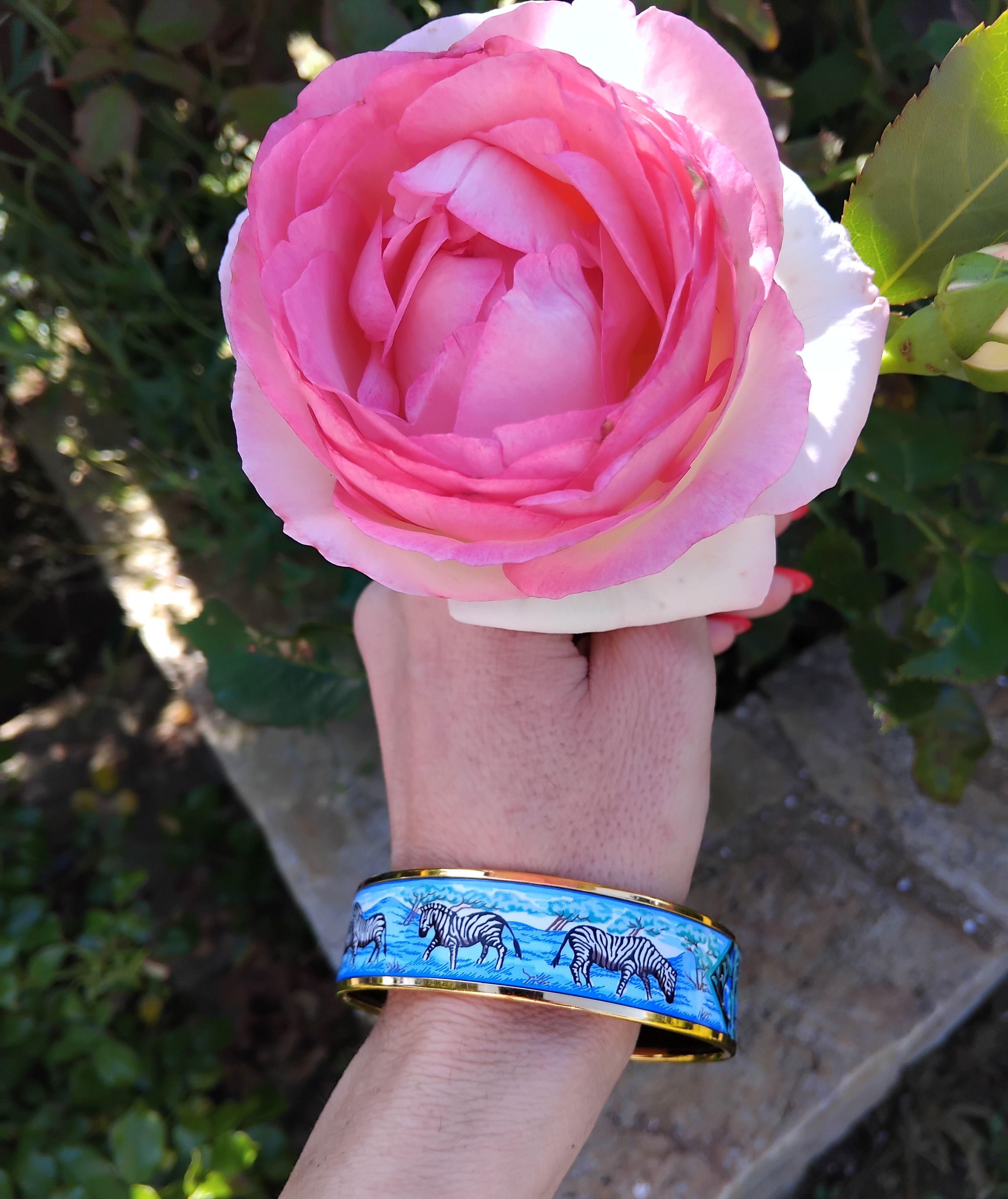 Rare and Coveted Authentic Hermès Bracelet

Print: Zebras and Toucans in Savannah

Pattern inspired from the scarf called 