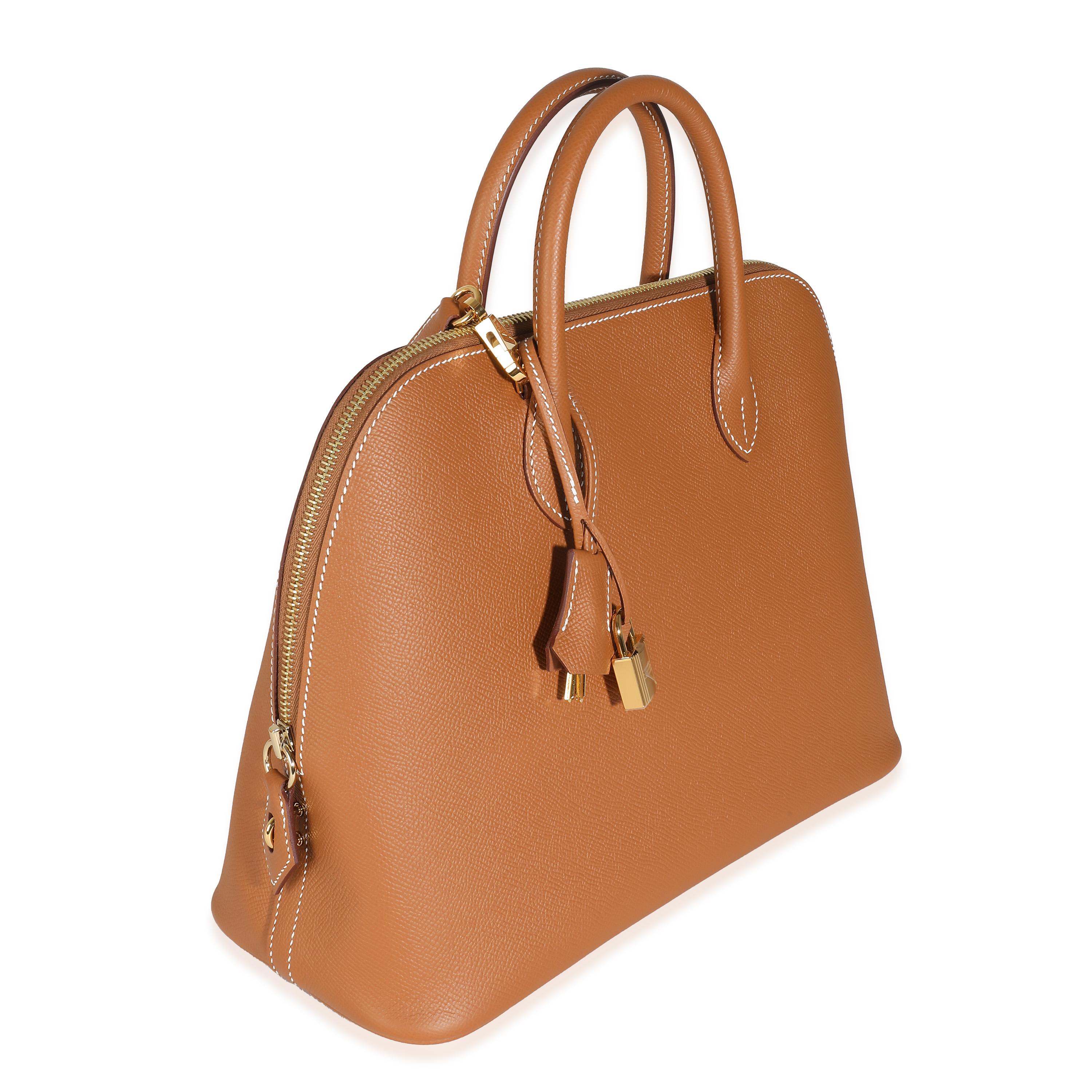 Hermès Gold Epsom 1923 Bolide 31 GHW In Excellent Condition In New York, NY
