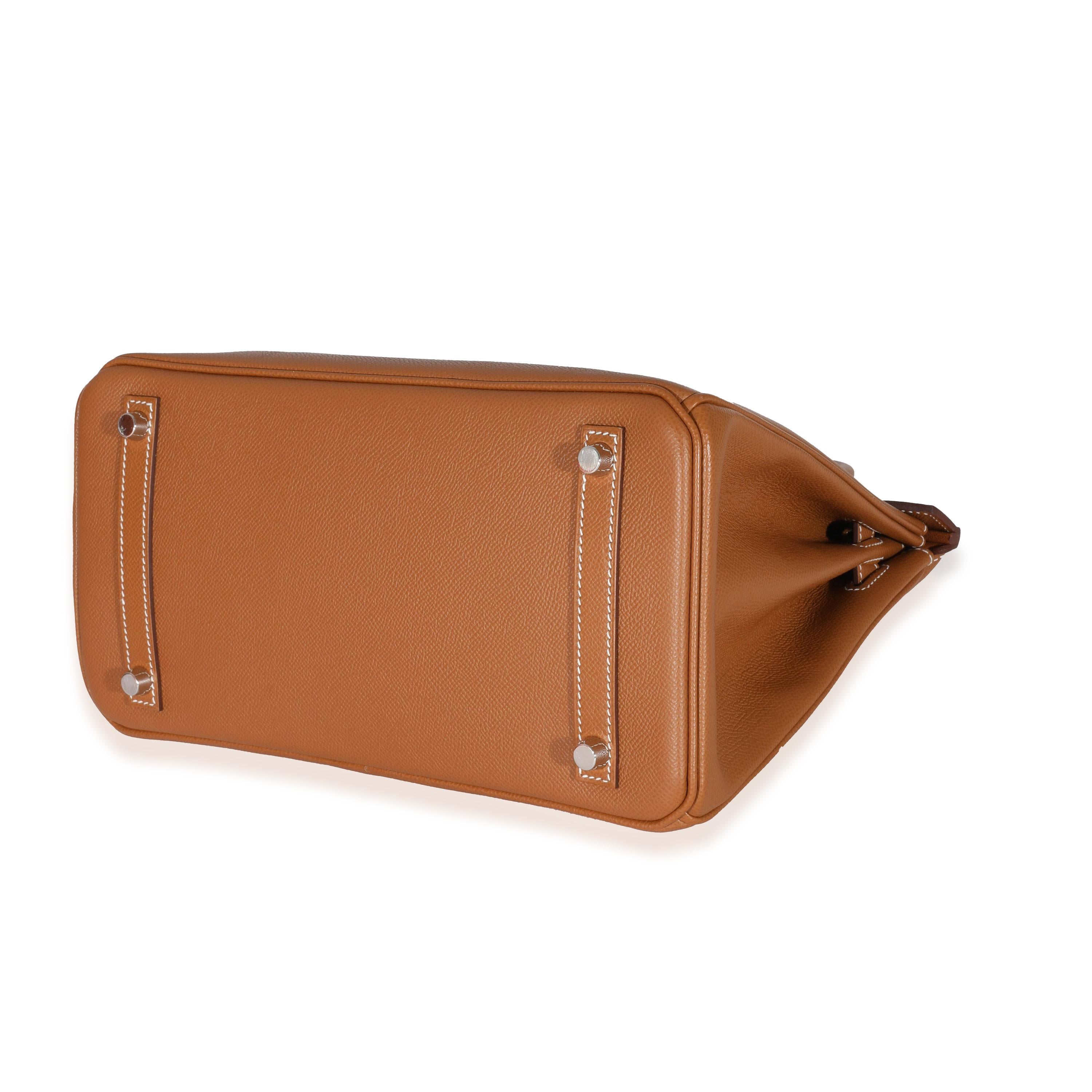 Brown Hermes Gold Epsom Birkin 30 PHW For Sale