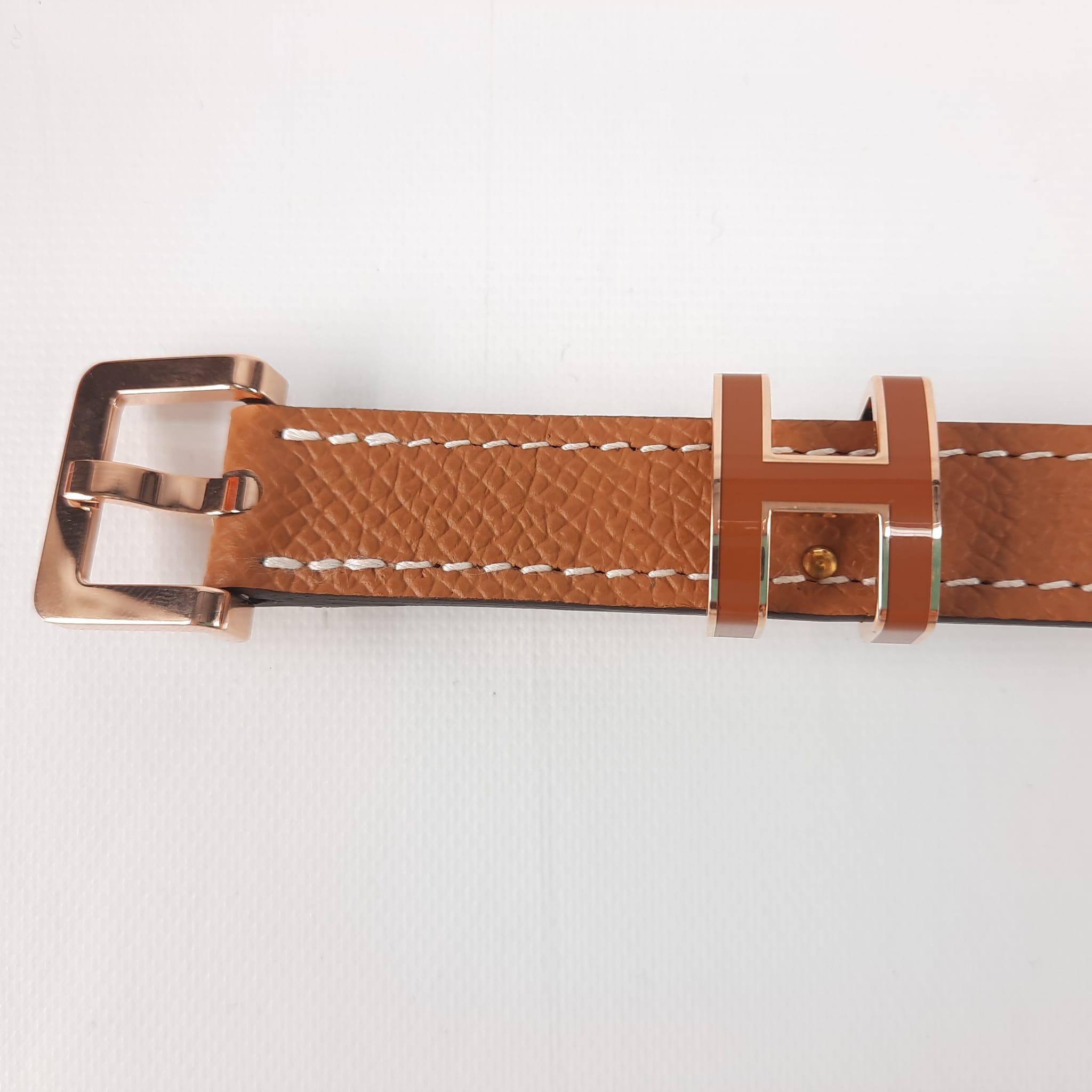 Preloved, never used with box. Size 85. in Epsom calfskin with rose gold-plated buckle. Width: 15 mm
