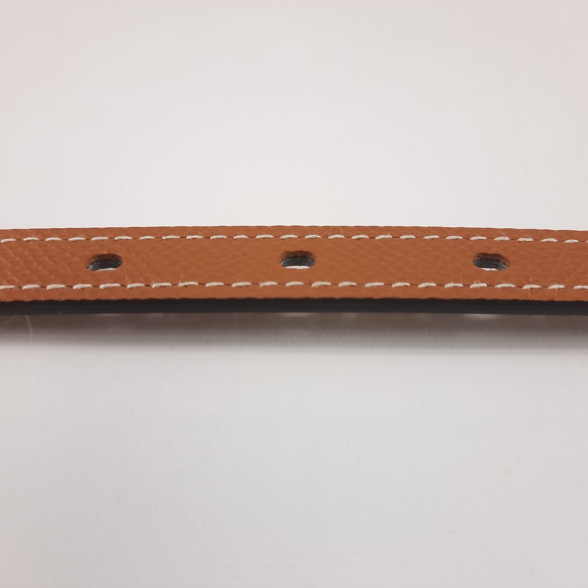 Women's Hermes Gold Epsom calfskin & rose gold buckle Size 85 Pop H 15 belt For Sale