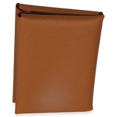 Hermès Gold Epsom Calvi Duo Card Case