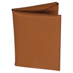 Hermès Gold Epsom Calvi Duo Card Case