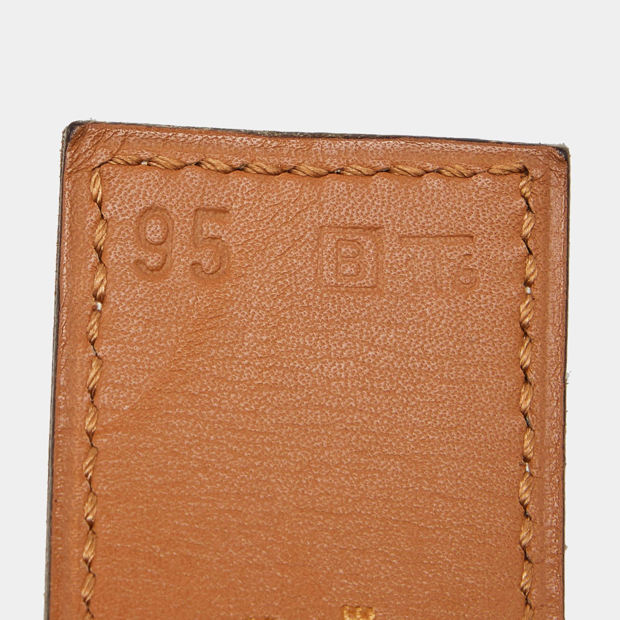 Hermes Gold Epsom Leather Clou de Selle Belt 95CM 1