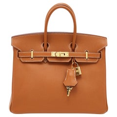 Hermes Gold Epsom Leder Gold Finish Birkin 25 Tasche