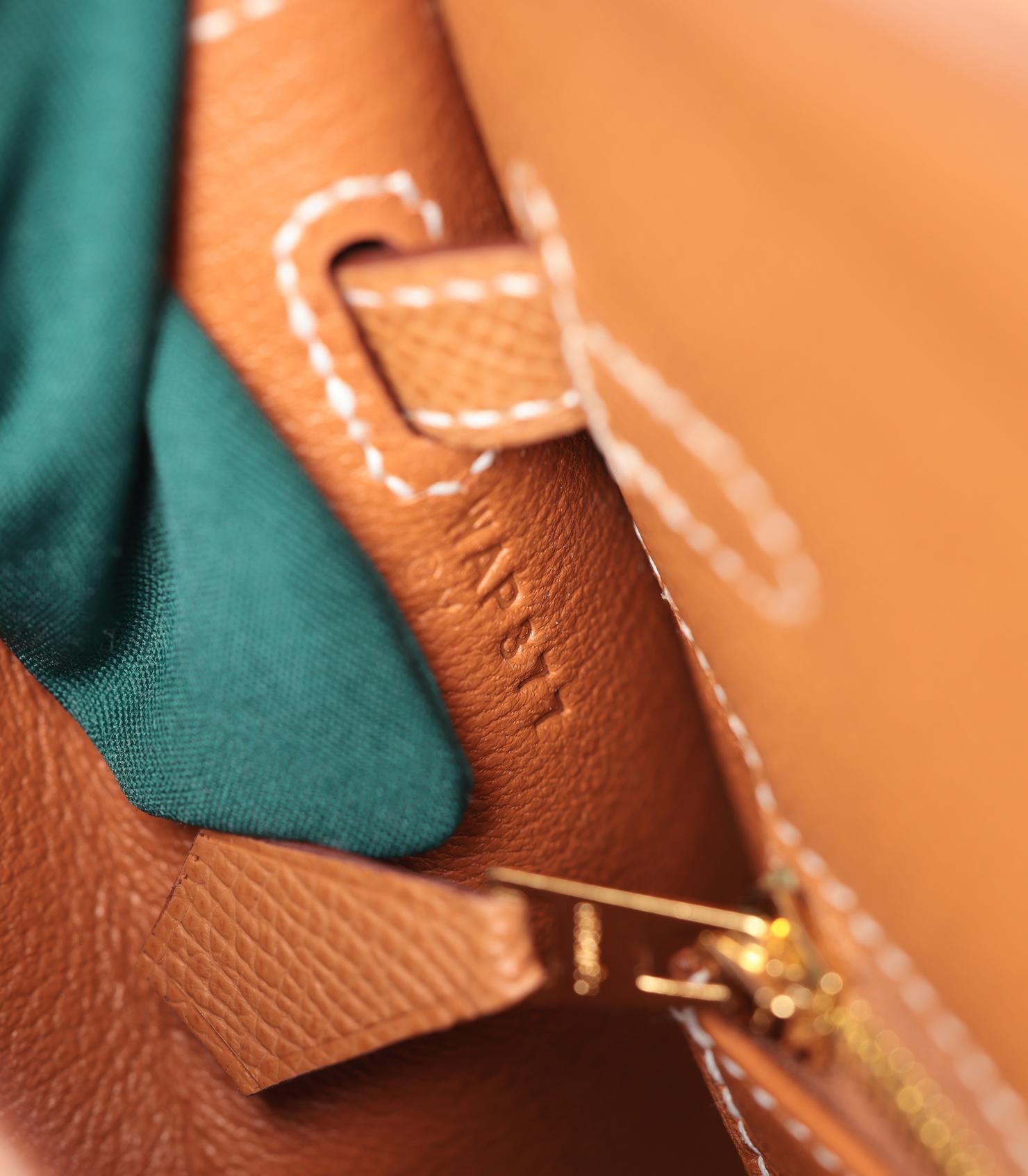 Hermès Gold Epsom Leather Kelly 25cm Sellier For Sale 5
