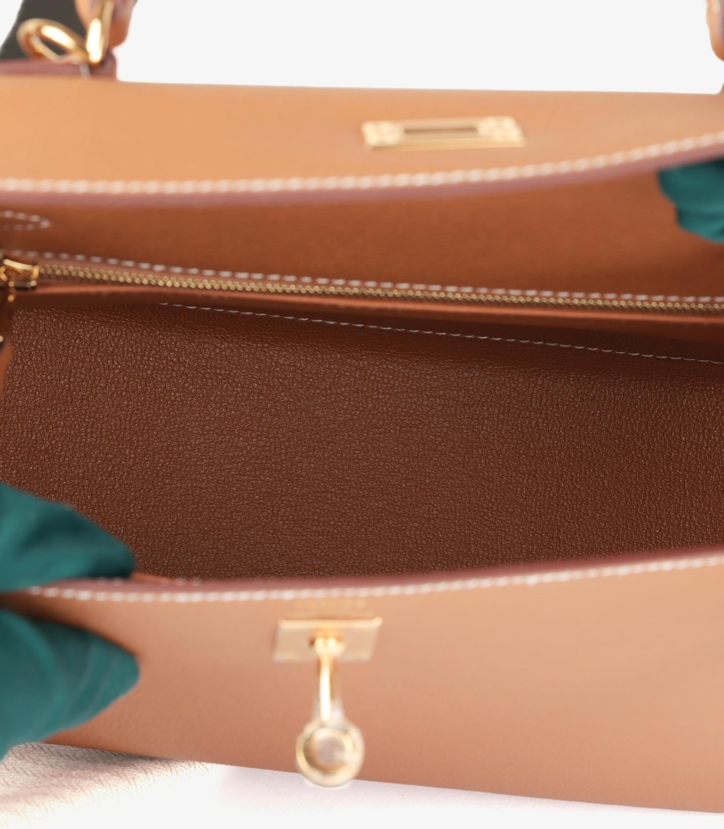 Hermès Gold Epsom Leather Kelly 25cm Sellier For Sale 4