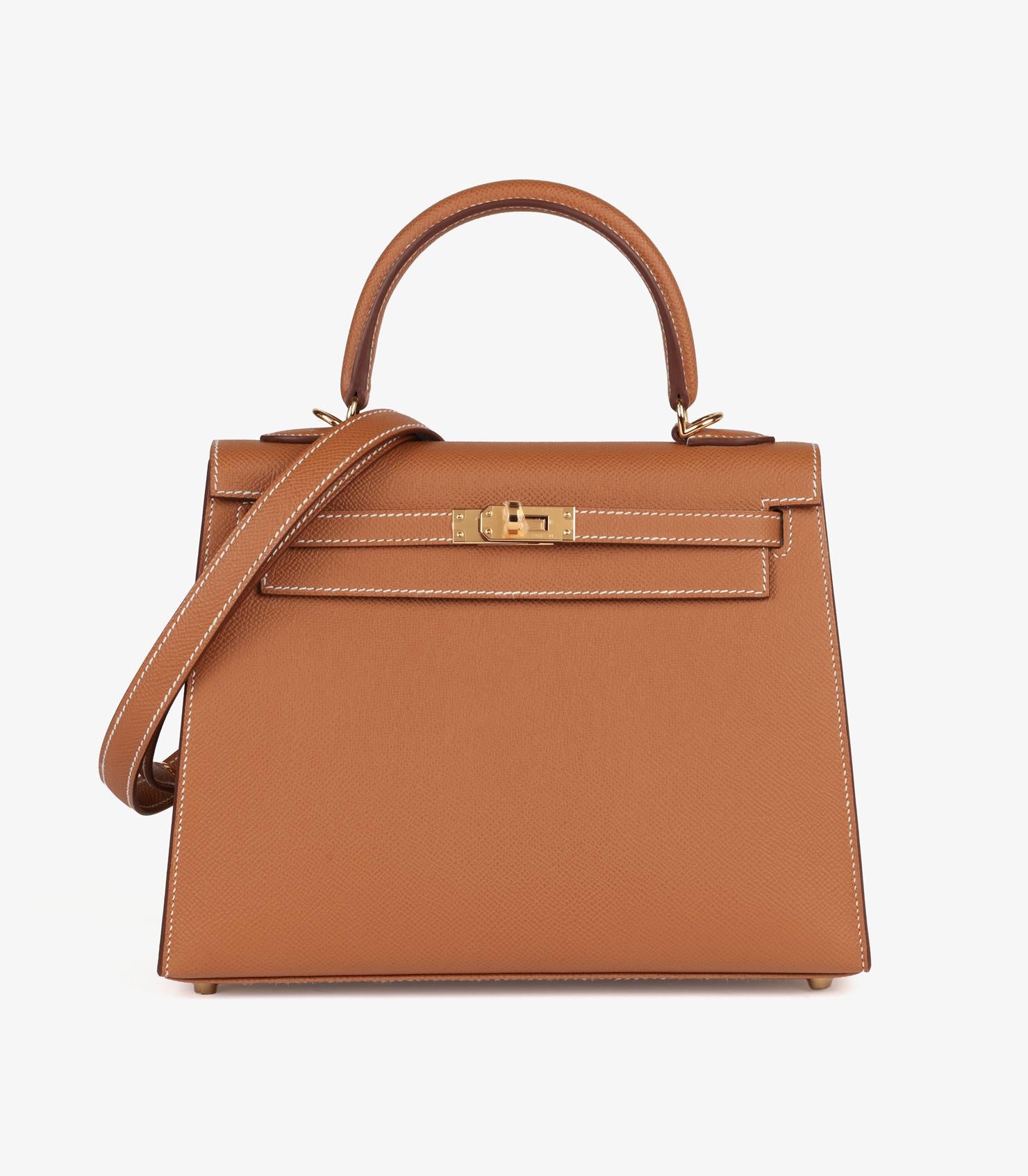 Hermès Gold Epsom Leather Kelly 25cm Sellier