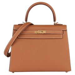 Hermès Gold Epsom Leather Kelly 25cm Sellier