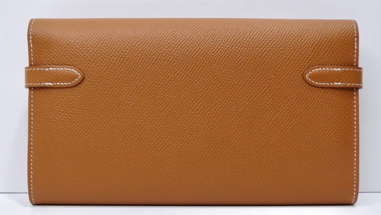 Hermes Gold Epsom Leather Kelly Classic Wallet For Sale at 1stDibs
