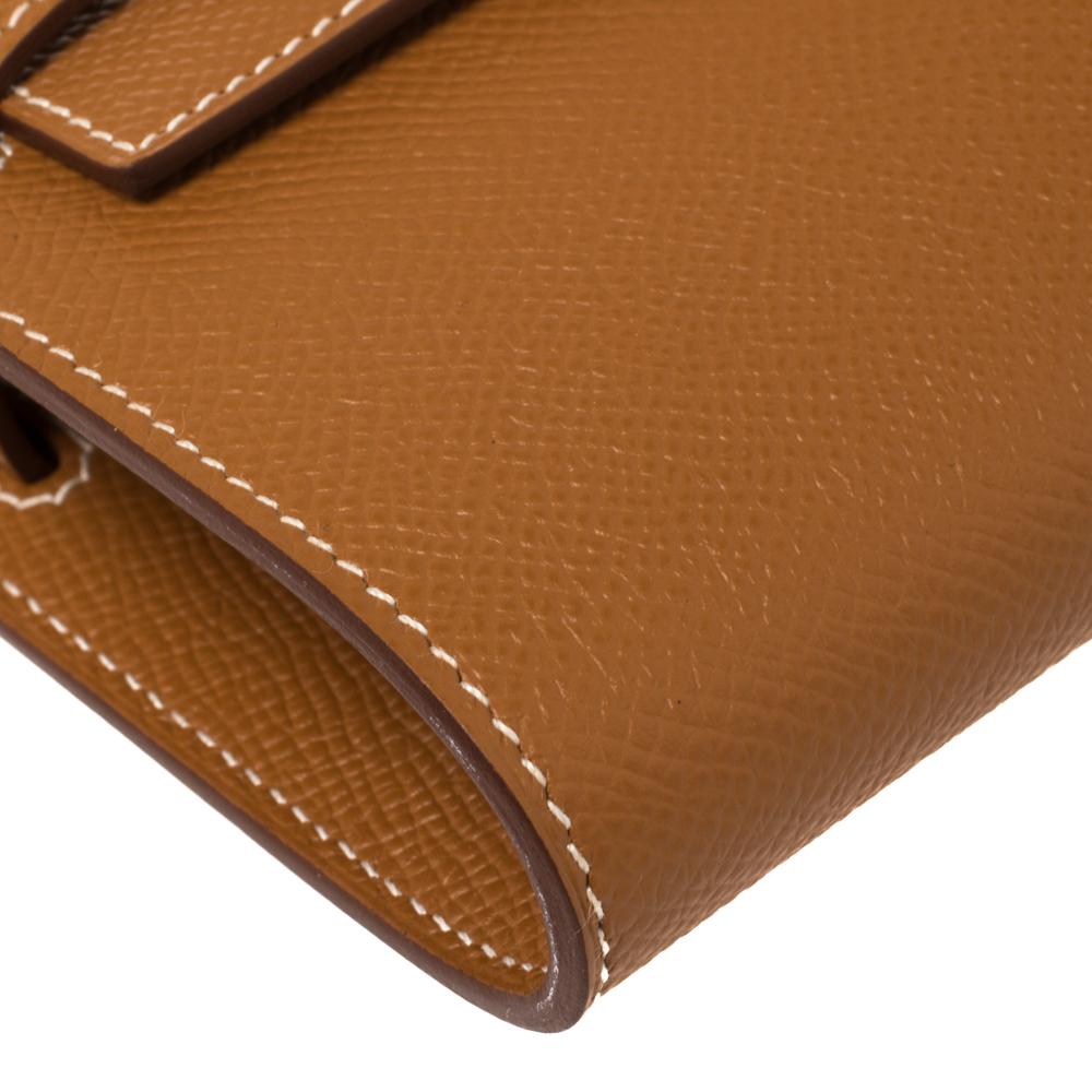 Hermes Gold Epsom Leather Kelly Classique To Go Wallet In New Condition In Dubai, Al Qouz 2